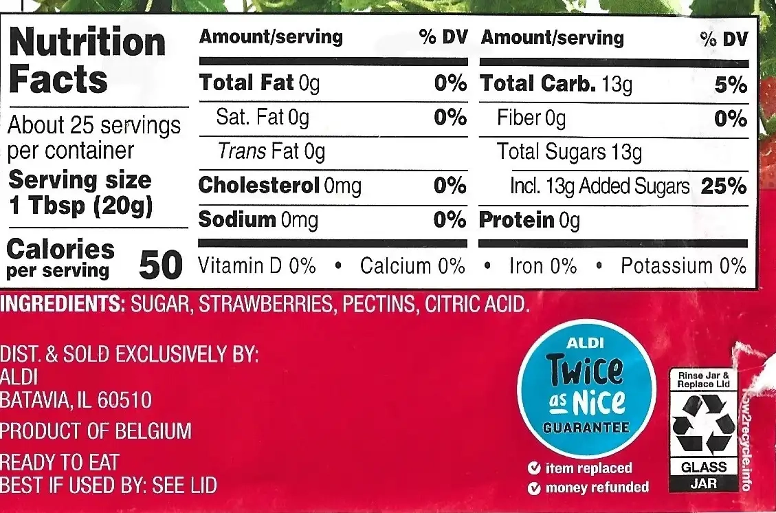 Berryhill Strawberry Jelly Ingredients Nutrition Facts