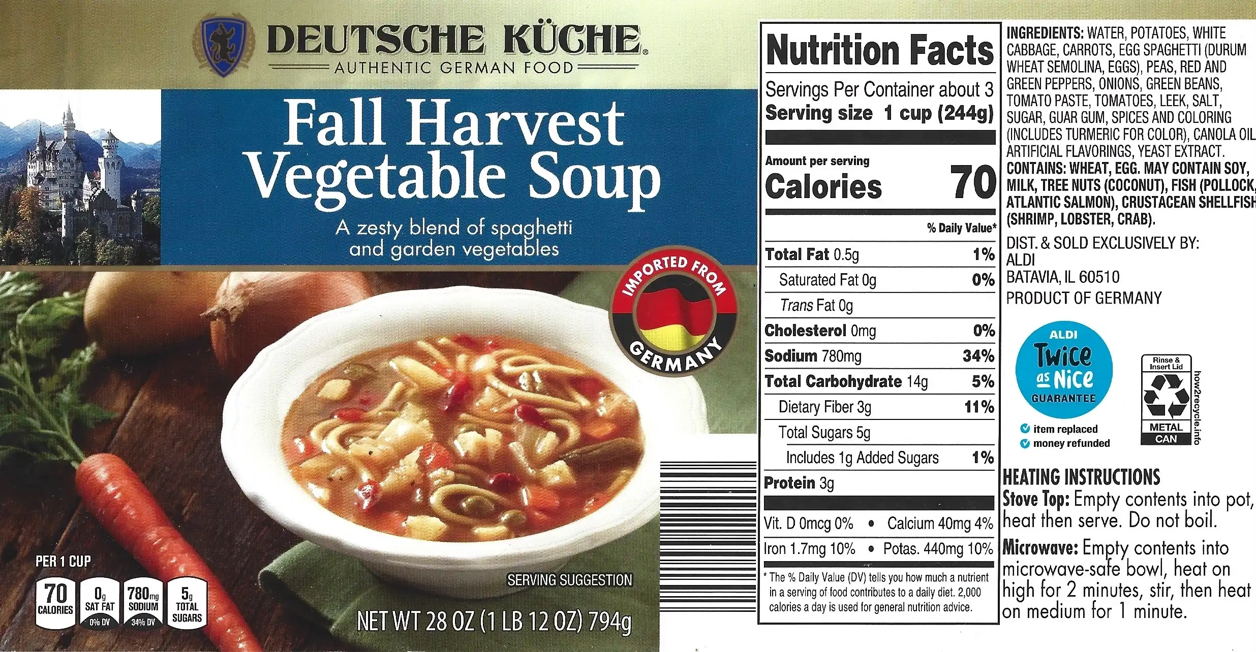 Deutsche Kuche Fall Harvest Vegetable Soup Ingredients Nutrition Facts Cooking Directions