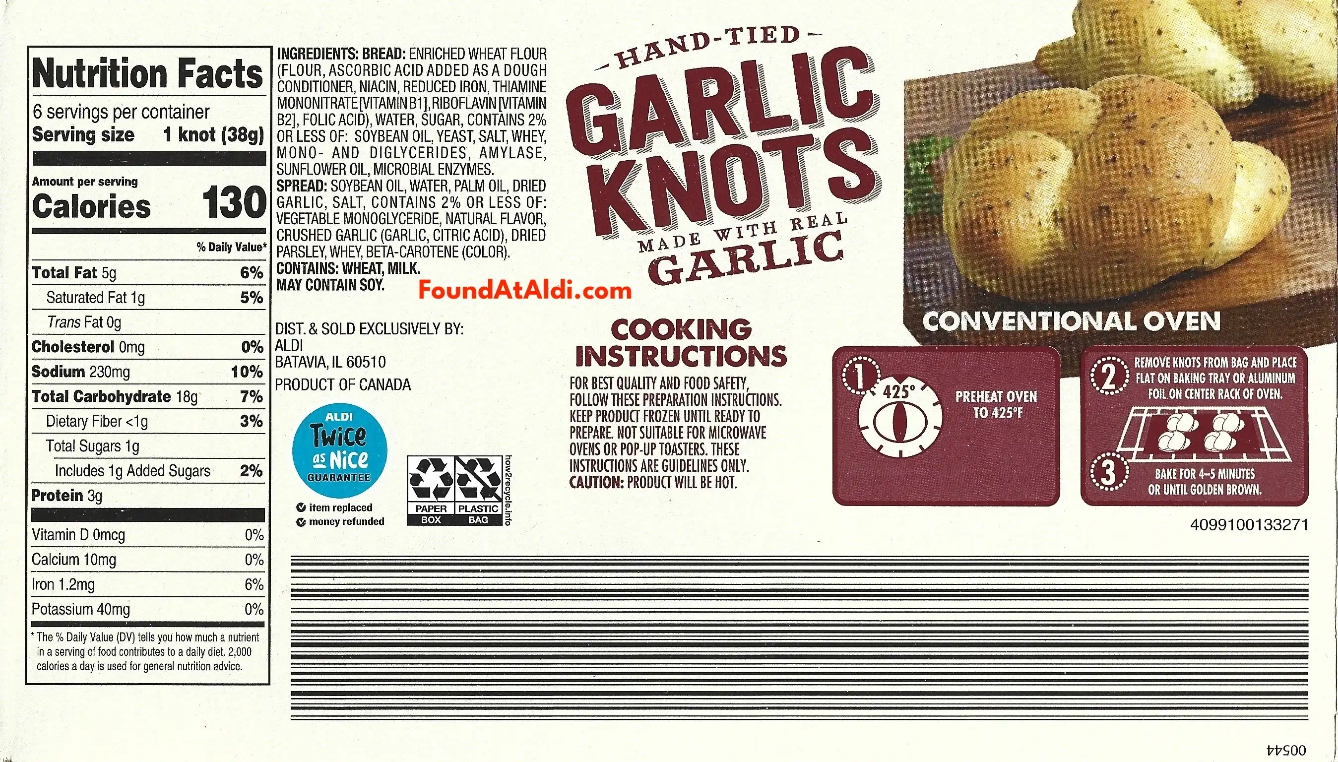 Mama Cozzi's Garlic Knots Ingredients Nutrition Facts Cooking Directions