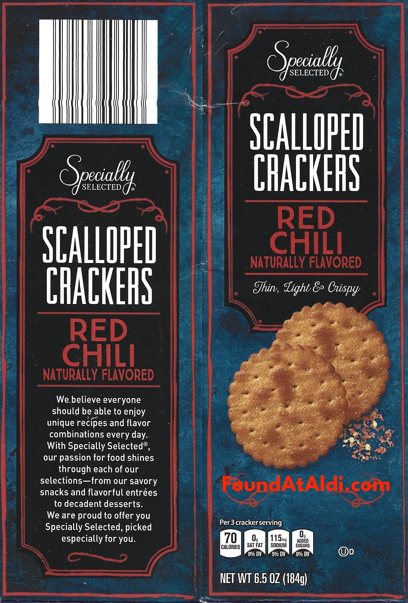 Specially Selected Scalloped Crackers Red Chili