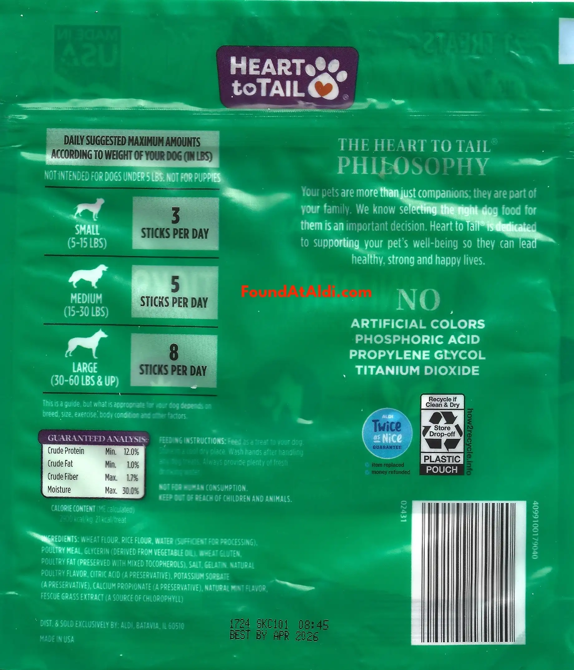 Heart To Tail Mini Dental Sticks Ingredients Nutrition Facts