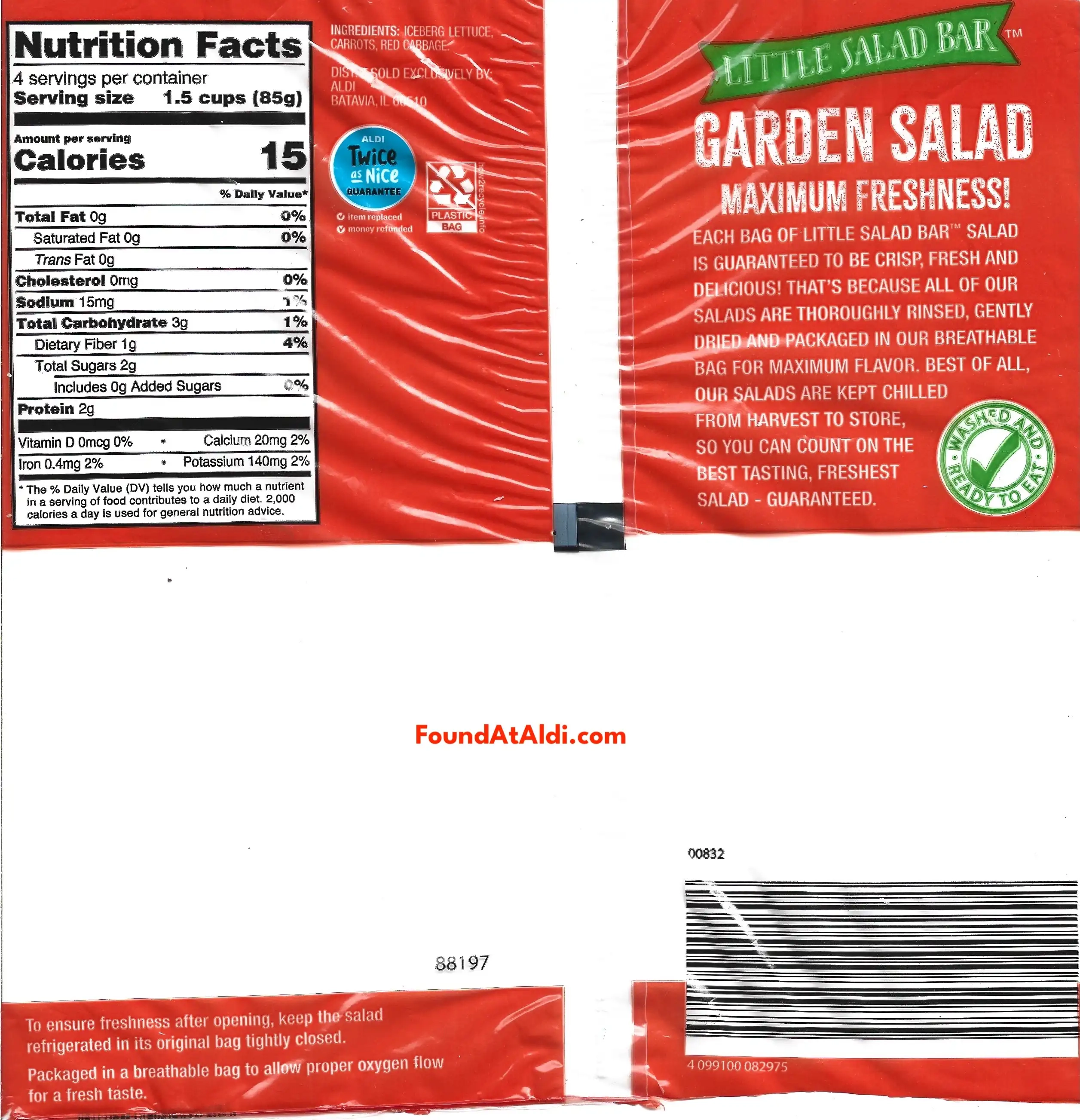 Little Salad Bar Garden Salad Ingredients Nutrition Facts