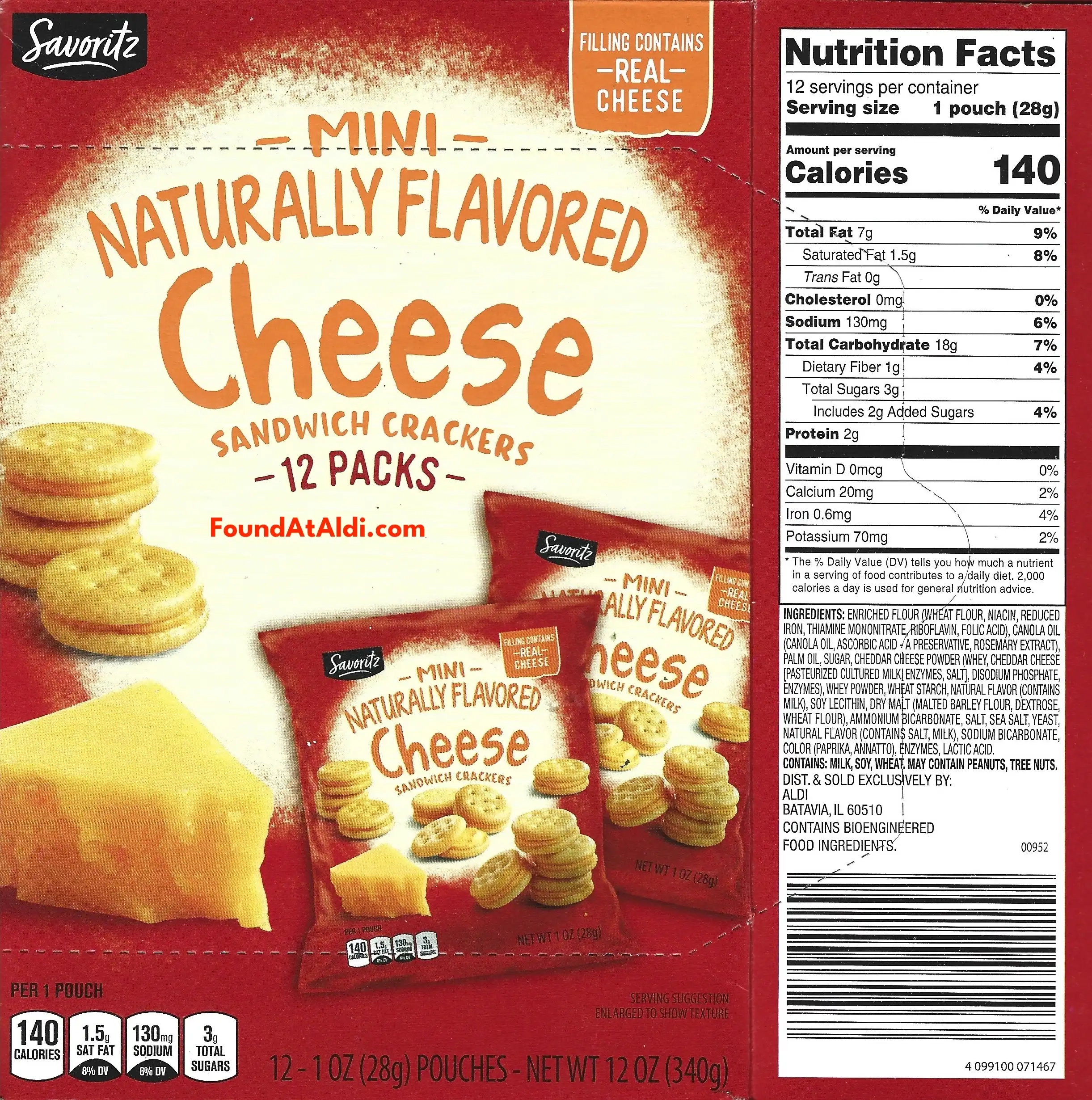 Savoritz Mini Naturally Flavored Cheese Sandwich Crackers