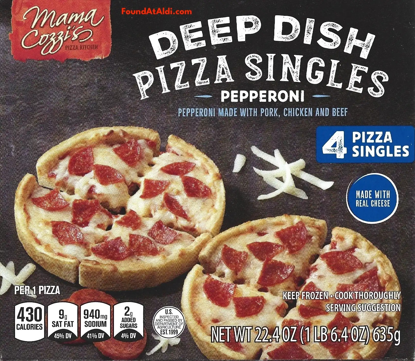 Mama Cozzi's Deep Dish Pizza Singles Pepperoni