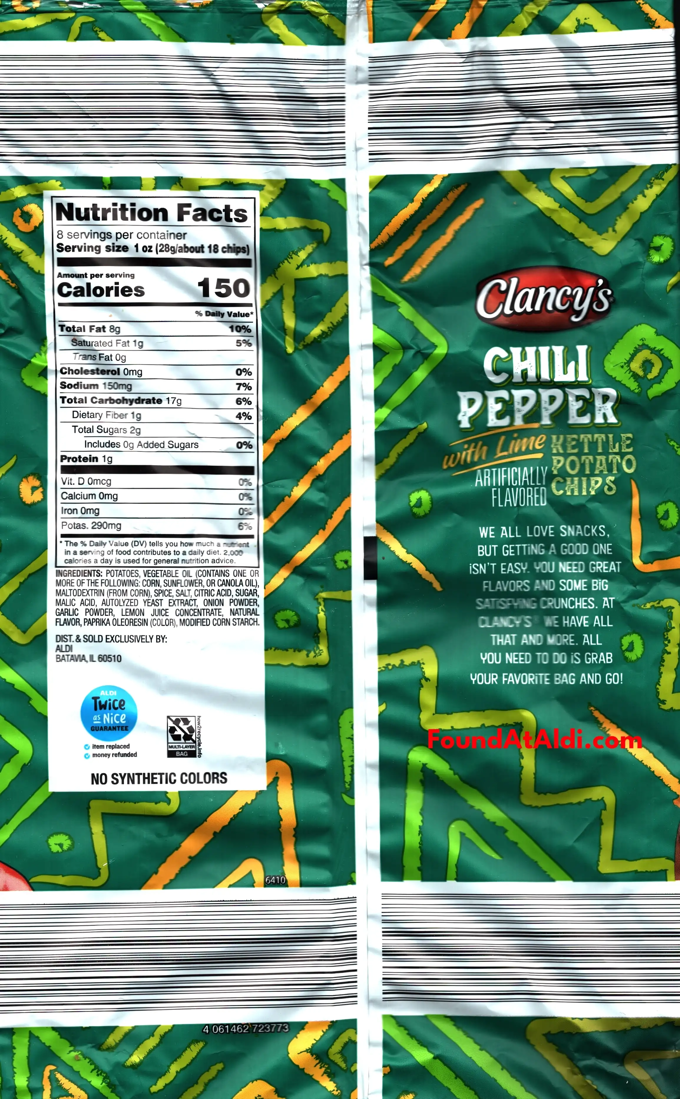 Clancy's Chili Pepper With Lime Kettle Potato Chips Ingredients Nutrition Facts