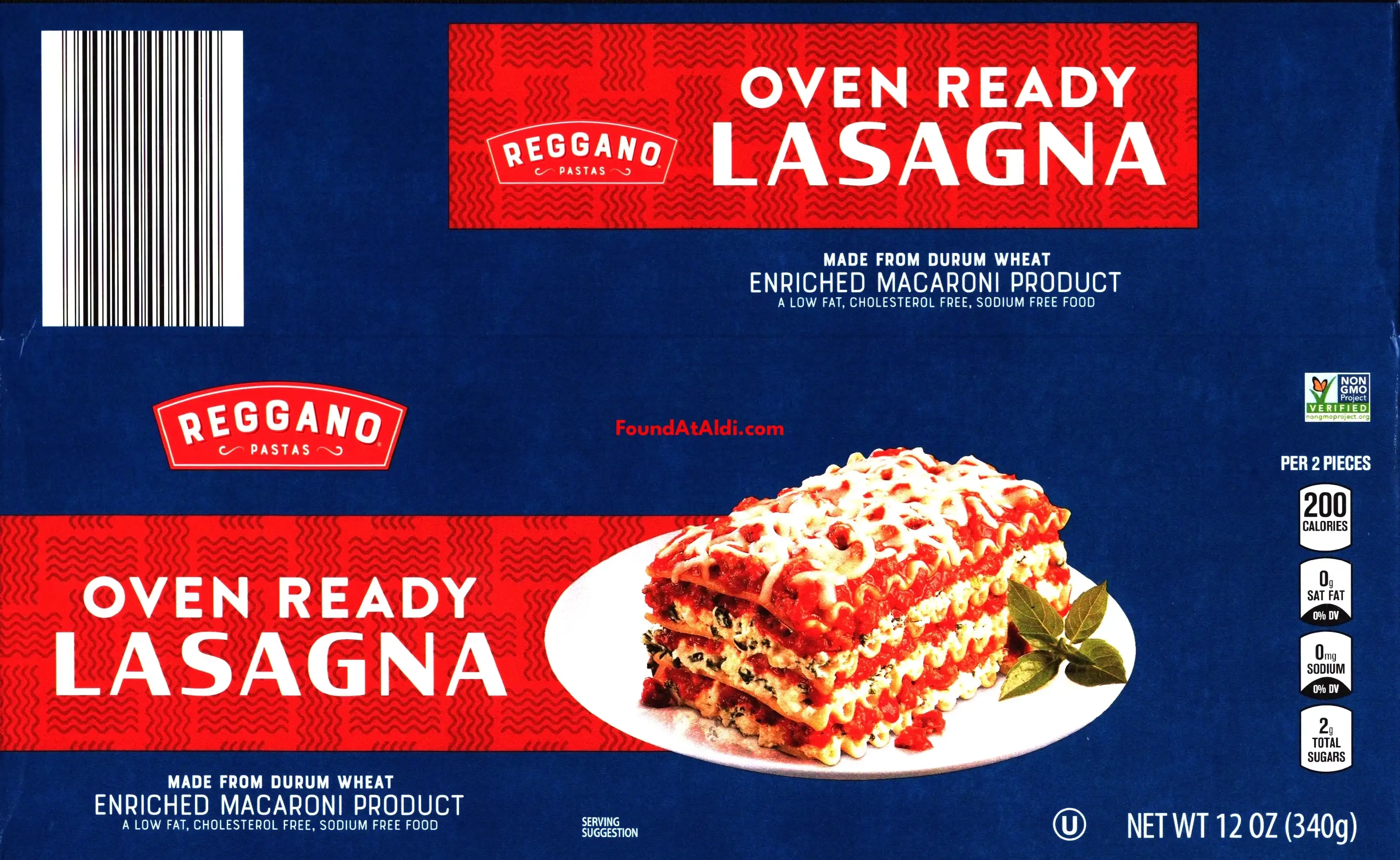 Reggano Oven Ready Lasagna Noodles