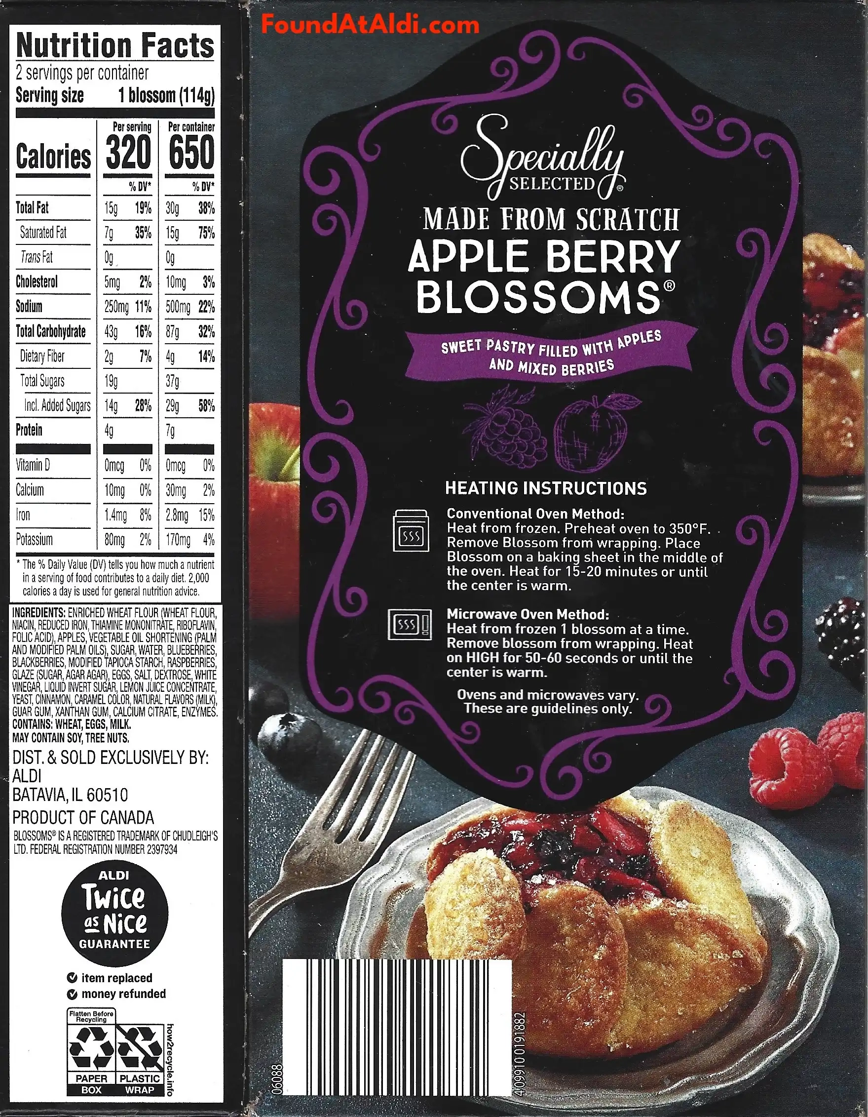 Specially Selected Apple Berry Blossoms Ingredients Nutrition Facts Cooking Directions