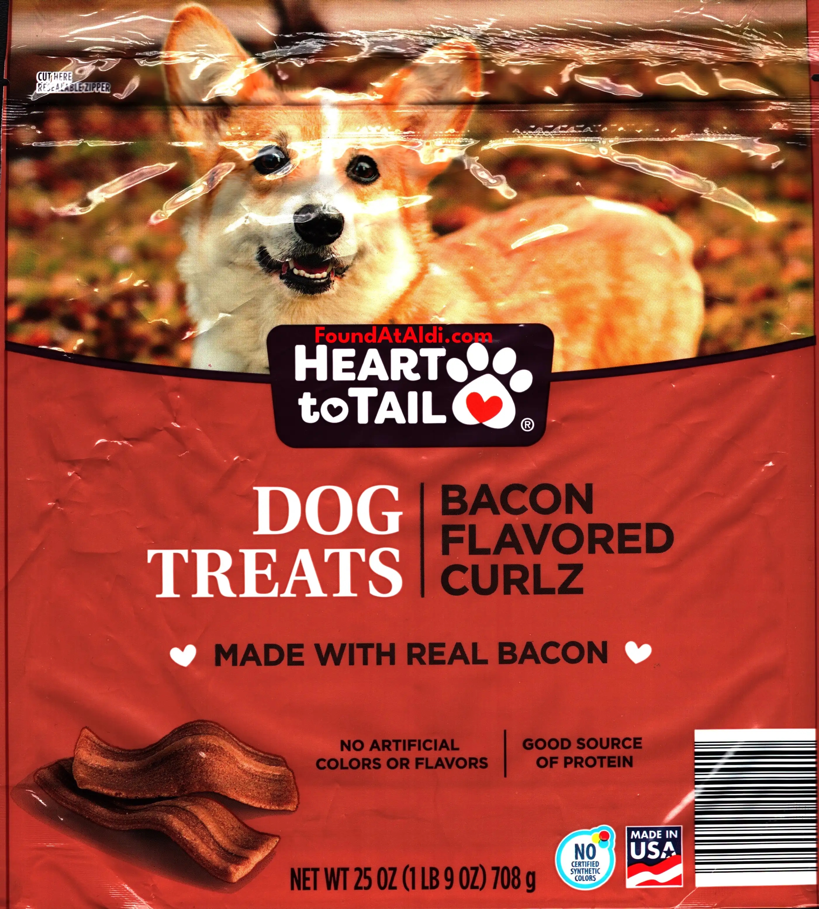 Heat To Tail Bacon Flavored Curlz Dog Treats