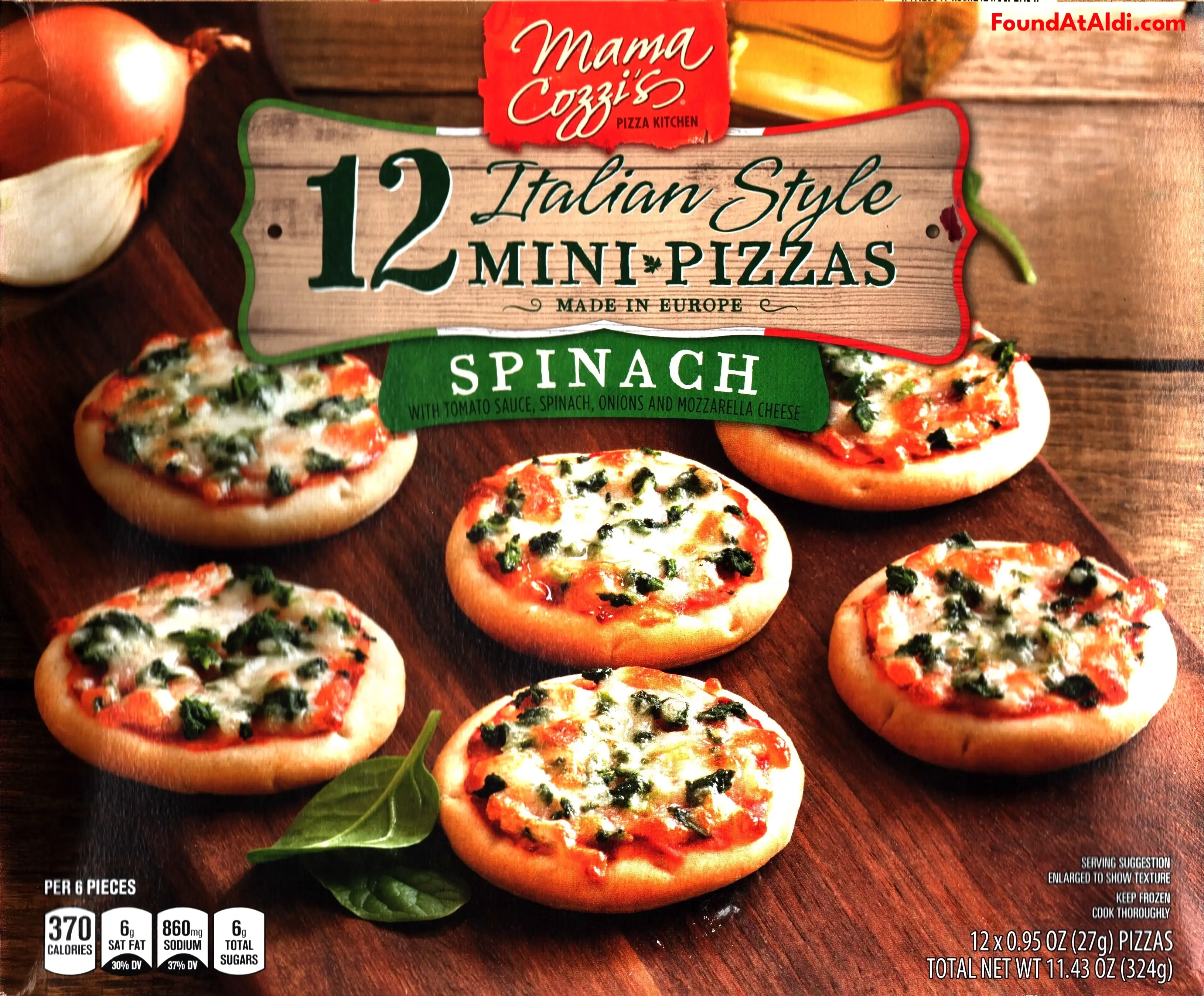 Mama Cozzi's 12 Italian Style Mini Pizzas Spinach