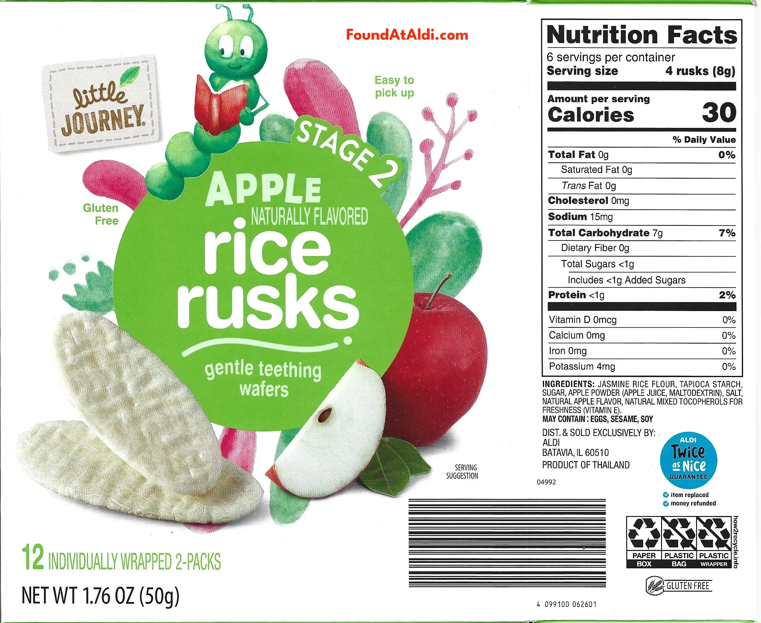 Little Journey Apple Rice Rusks Ingredients Nutrition Facts