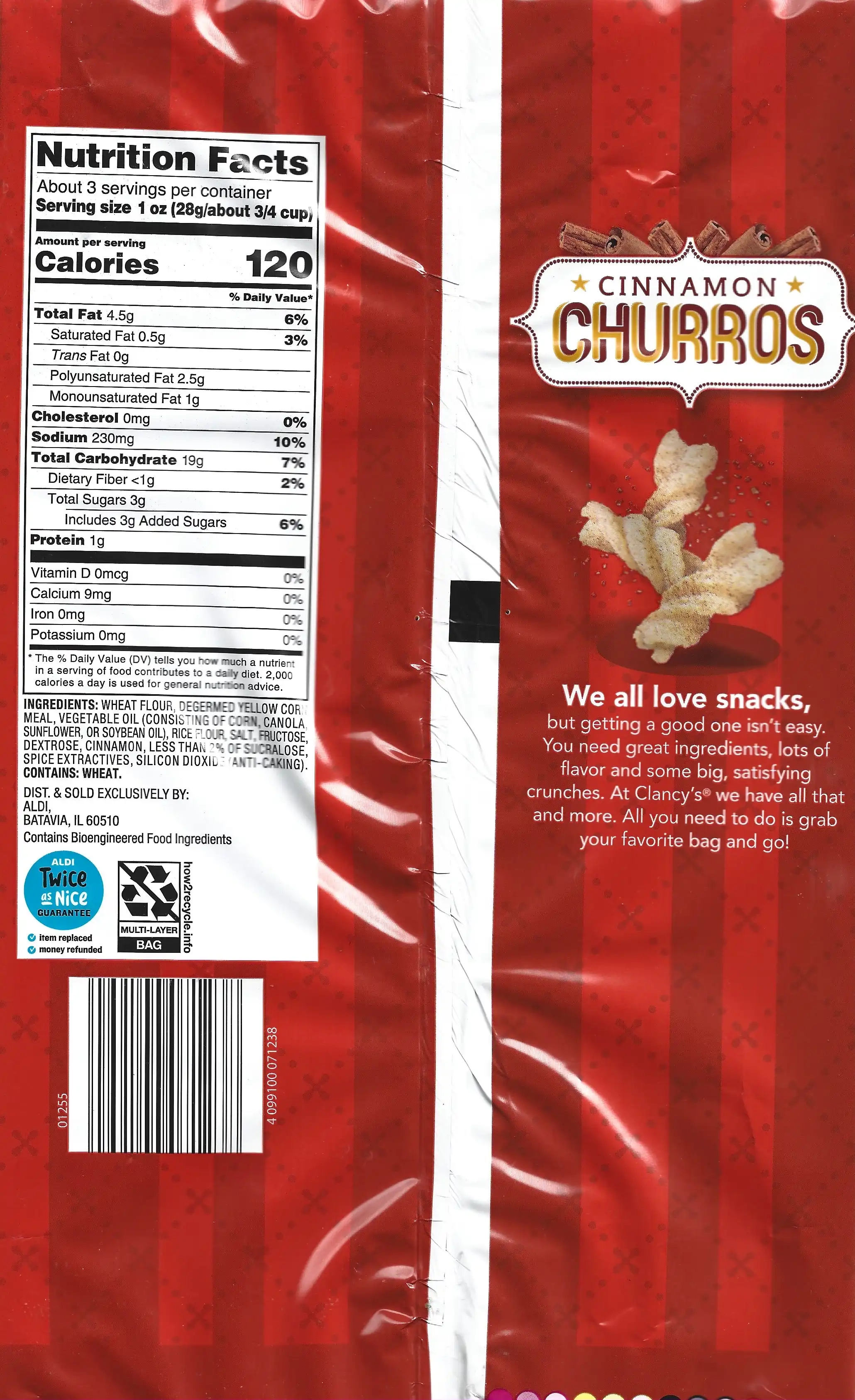 Clancy's Cinnamon Churros Ingredients Nutrition Facts