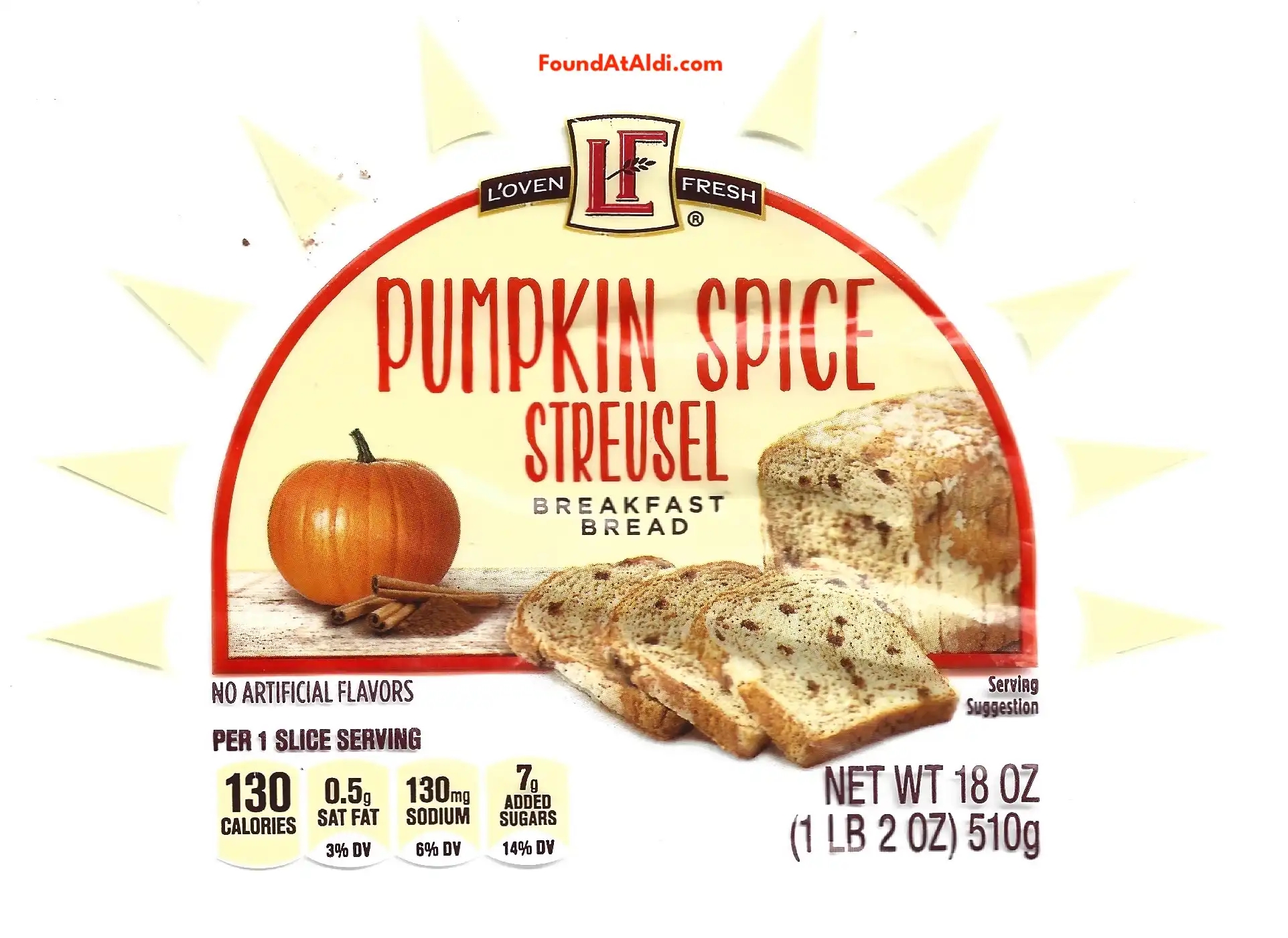 L'oven Fresh Pumpkin Spice Streusel Breakfast Bread