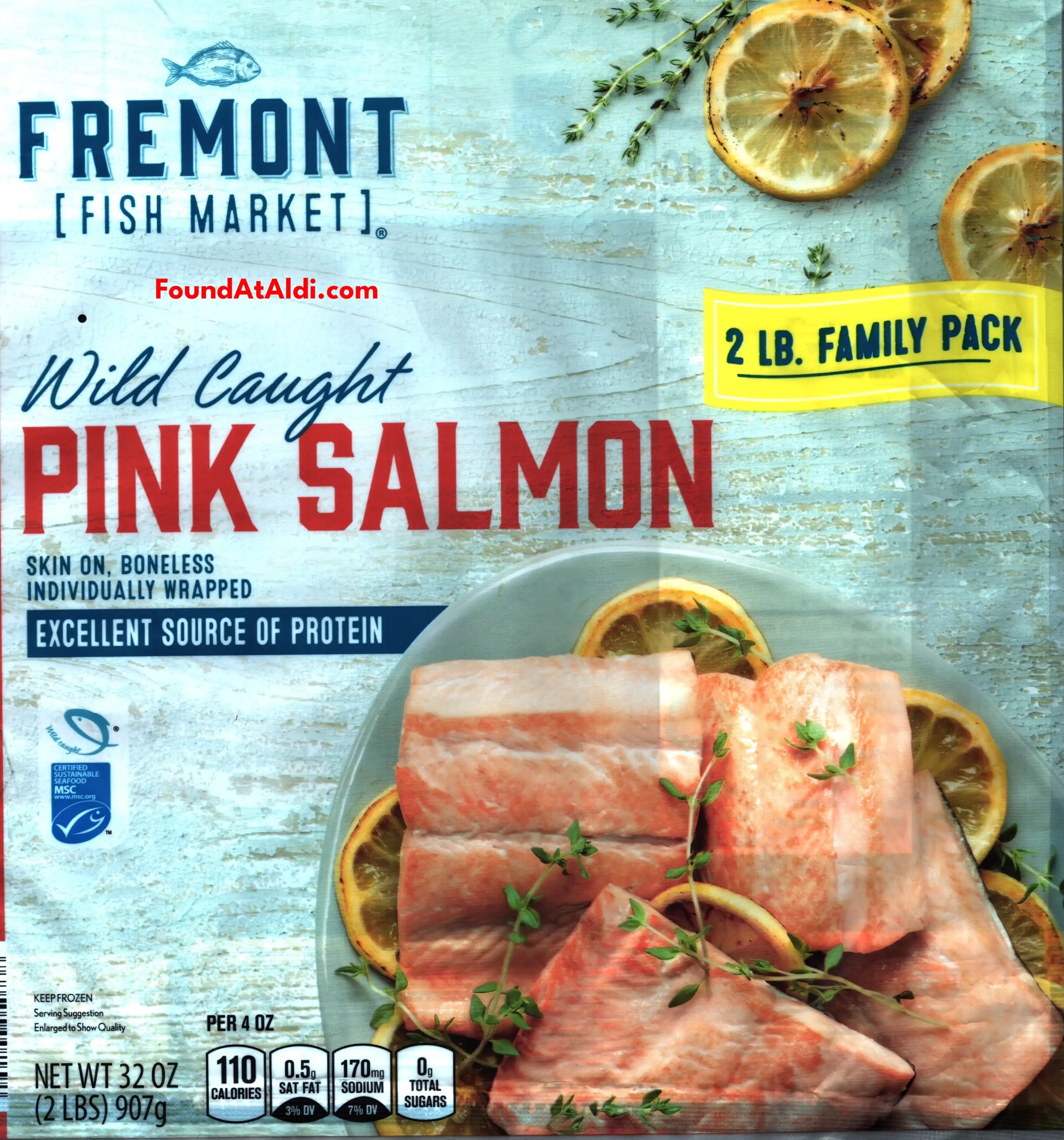 Fremont Fish Market Wild Caught Pink Salmon 2 LB Family Pack