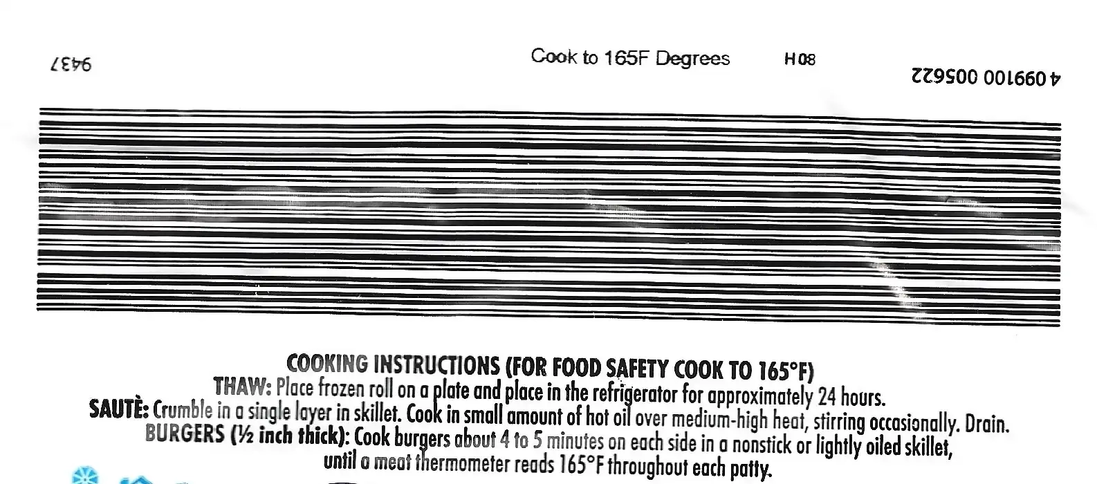 Kirkwood All Natural Frozen Ground Turkey 85% Lean 15% Fat Cooking Directions