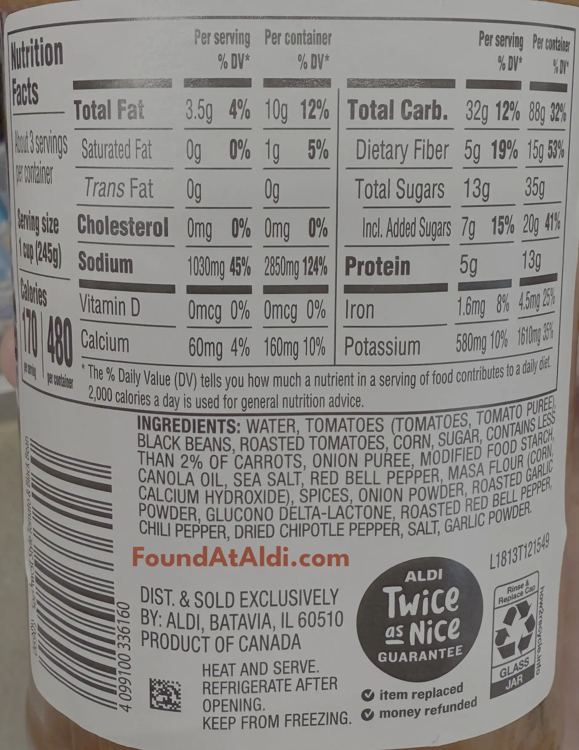 Specially Selected Southwest Style Tomato & Black Bean Ingredients Nutrition Facts Cooking Directions