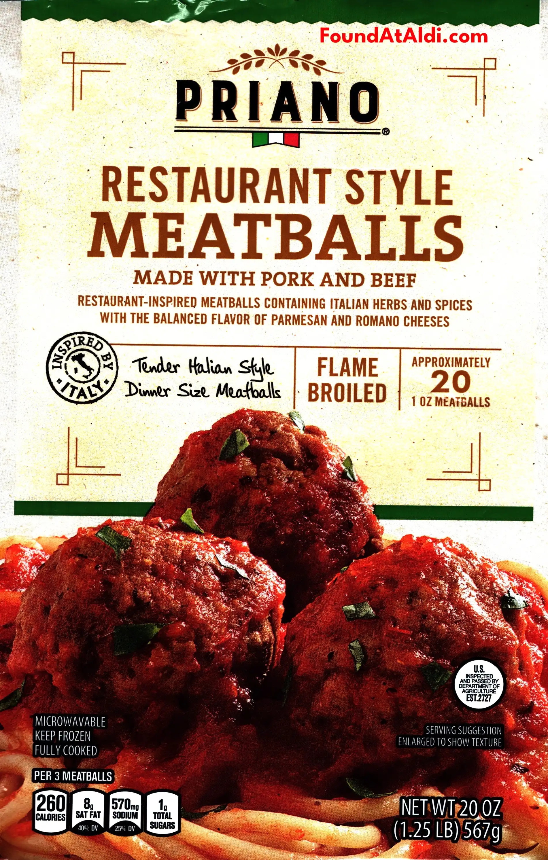 Priano Restaurant Style Meatballs