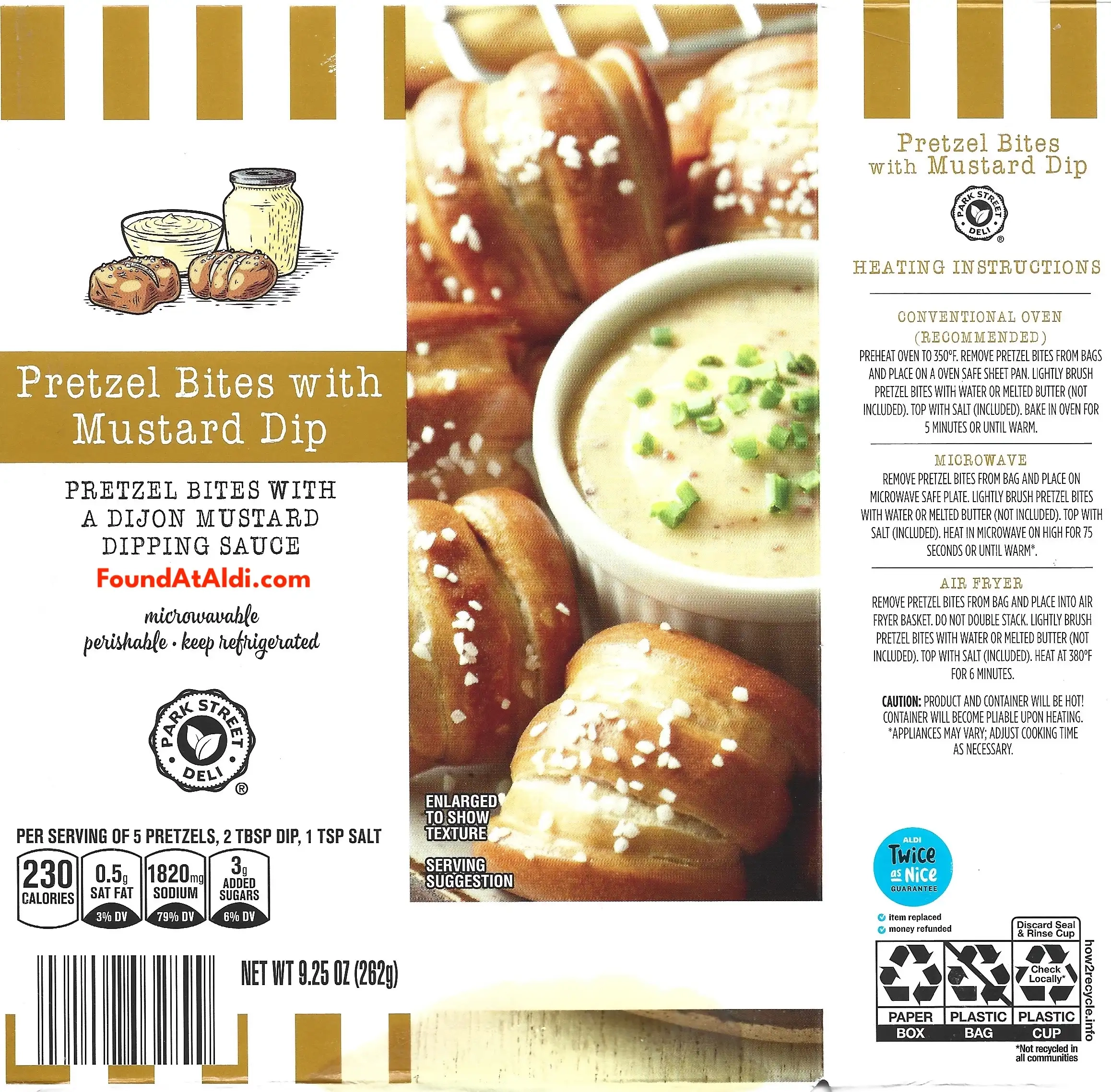 Park Street Deli Pretzel Bites With Mustard Dip Cooking Directions