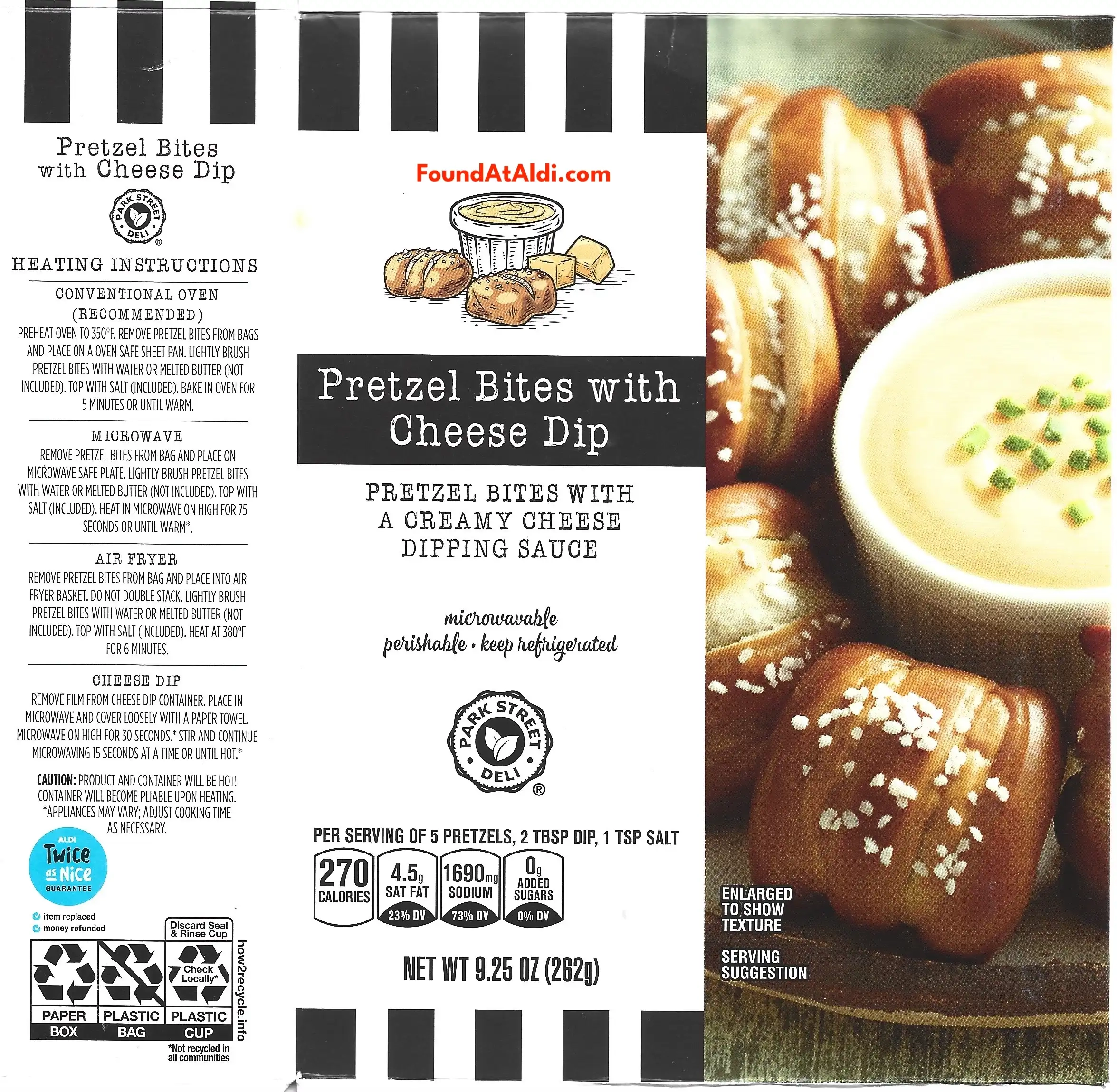 Park Street Deli Pretzel Bites With Cheese Dip Cooking Directions