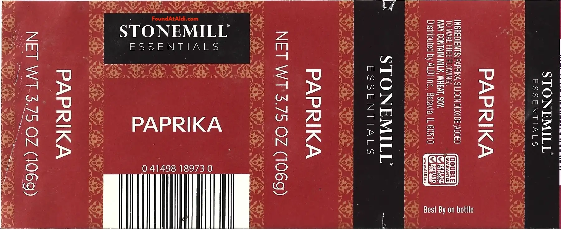 Stonemill Parika Ingredients Nutrition Facts