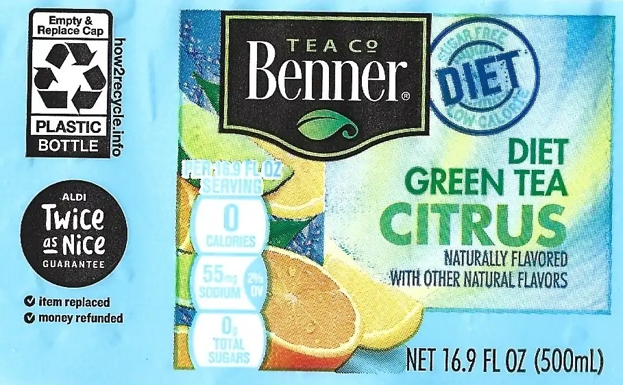 Benner Tea Co Diet Green Tea Citrus