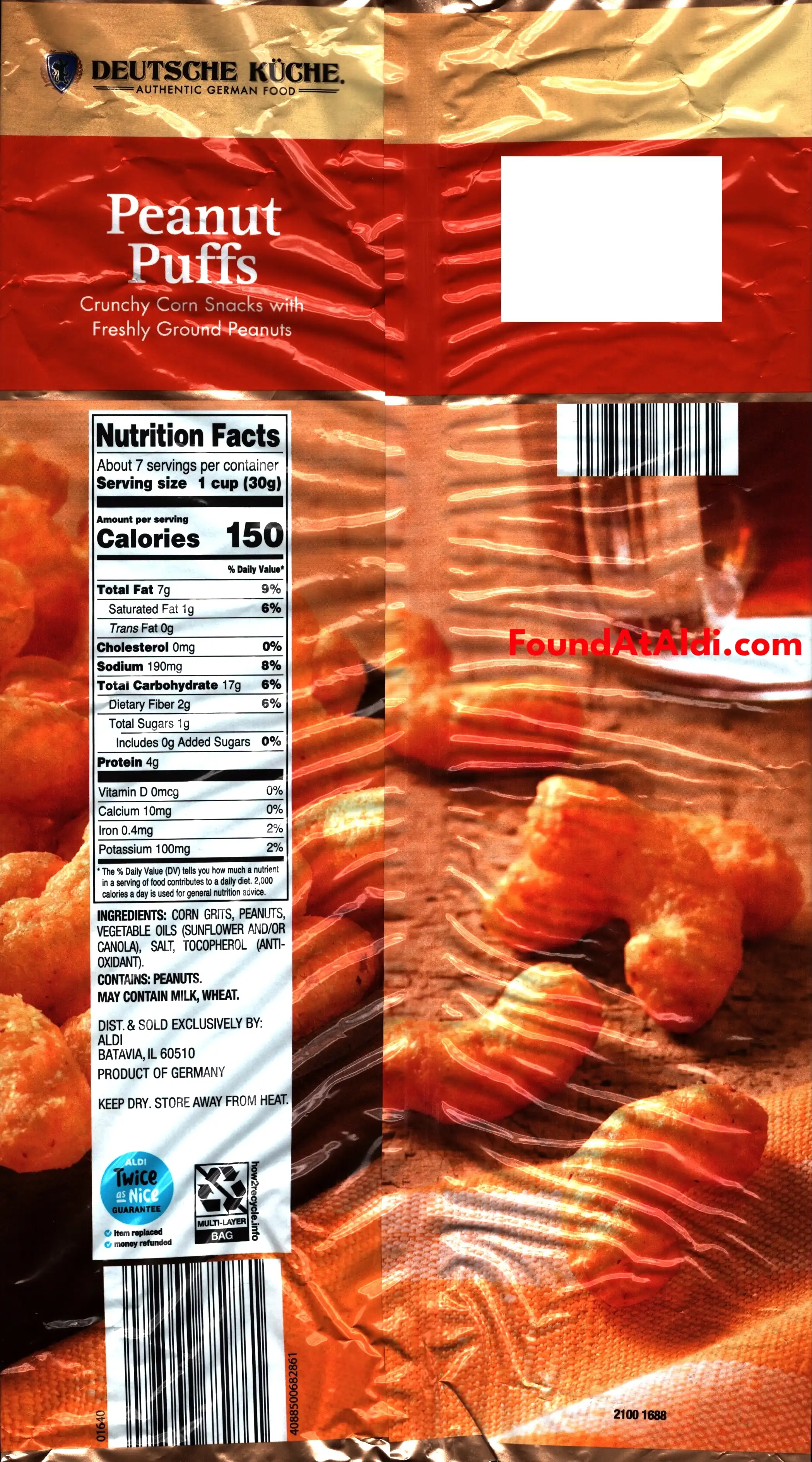 Deutsche Kuche Peanut Puffs Ingredients Nutrition Facts