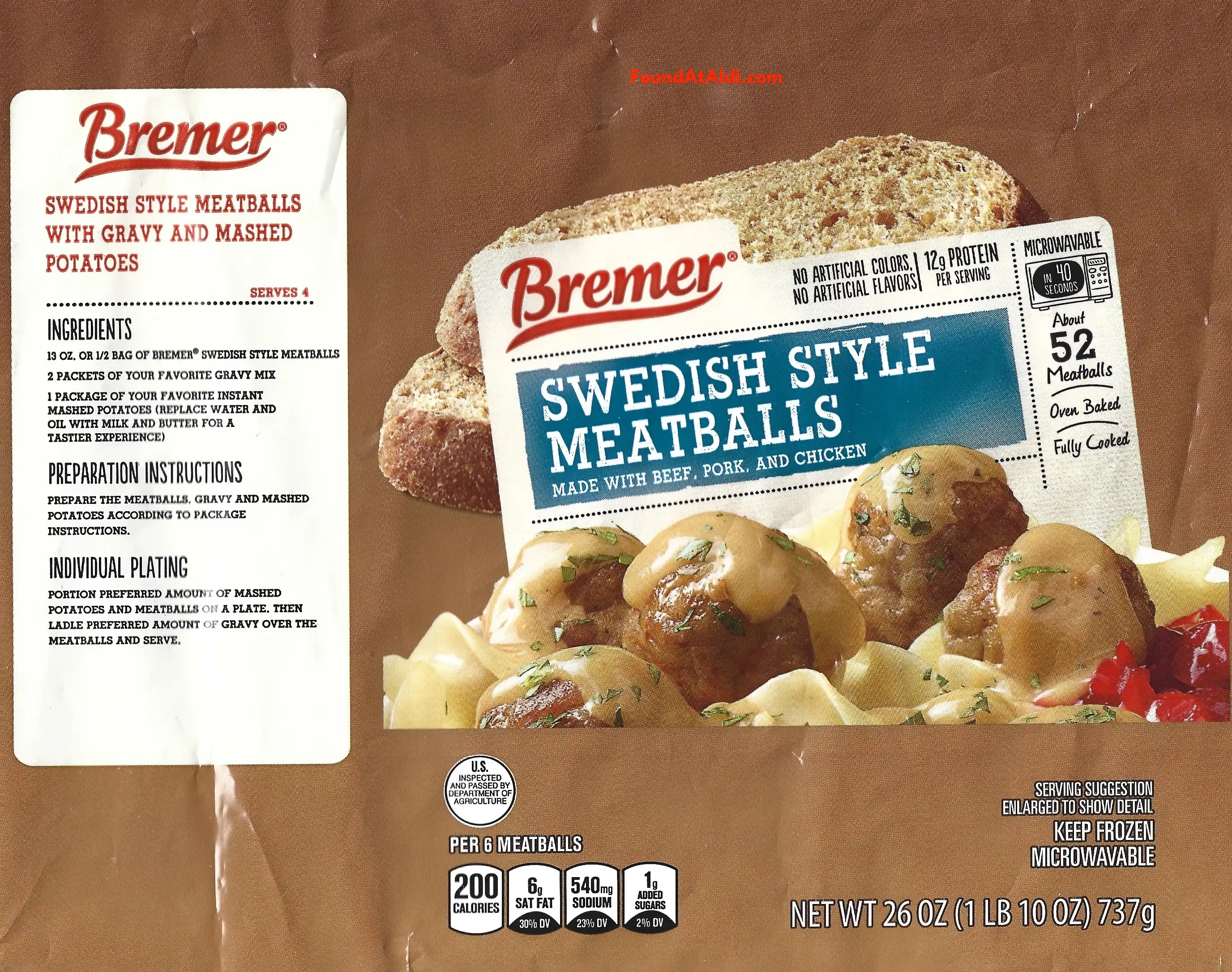 Bremer Swedish Style Meatballs