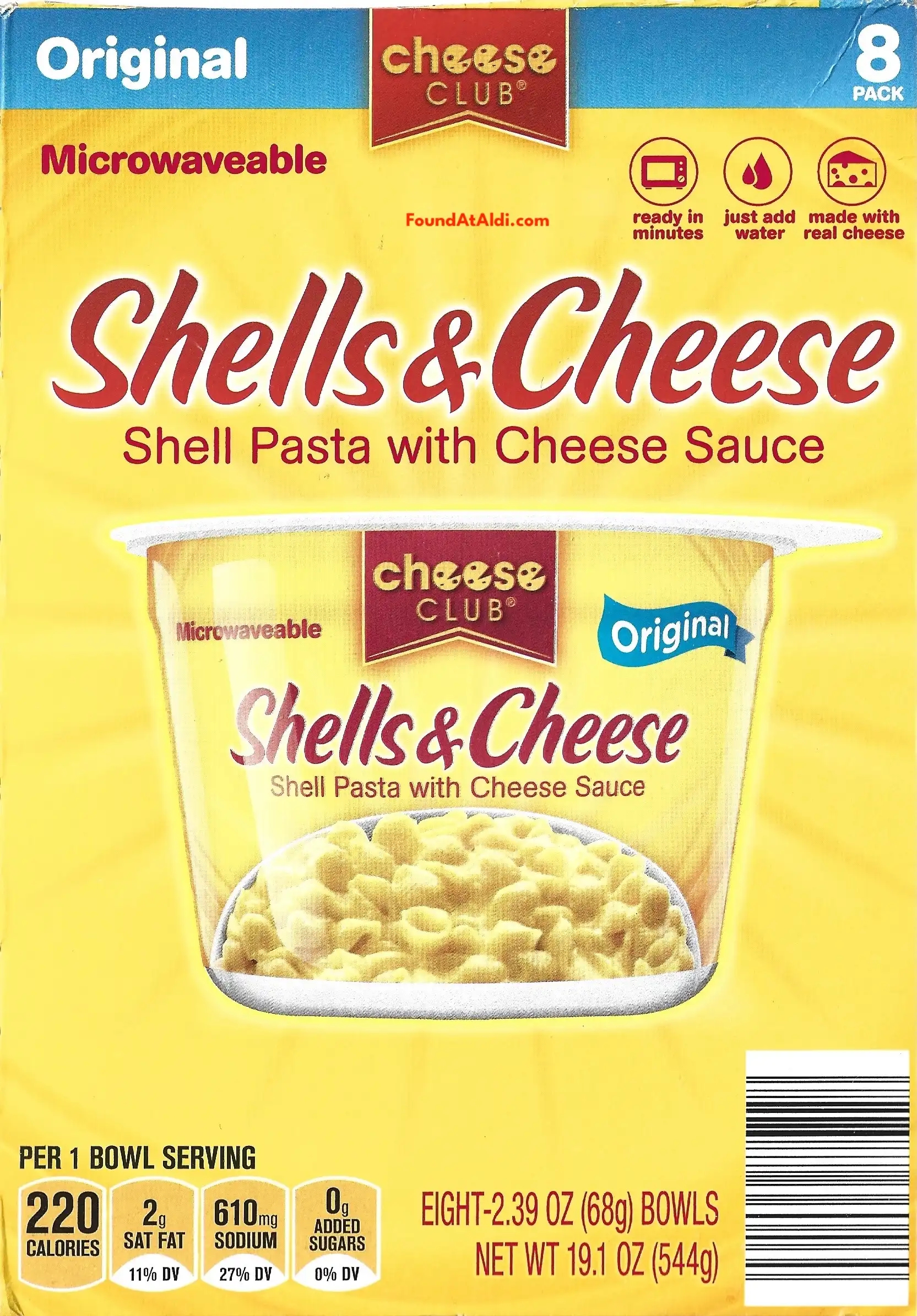 Cheese Club Microwaveable Shells & Cheese Cups