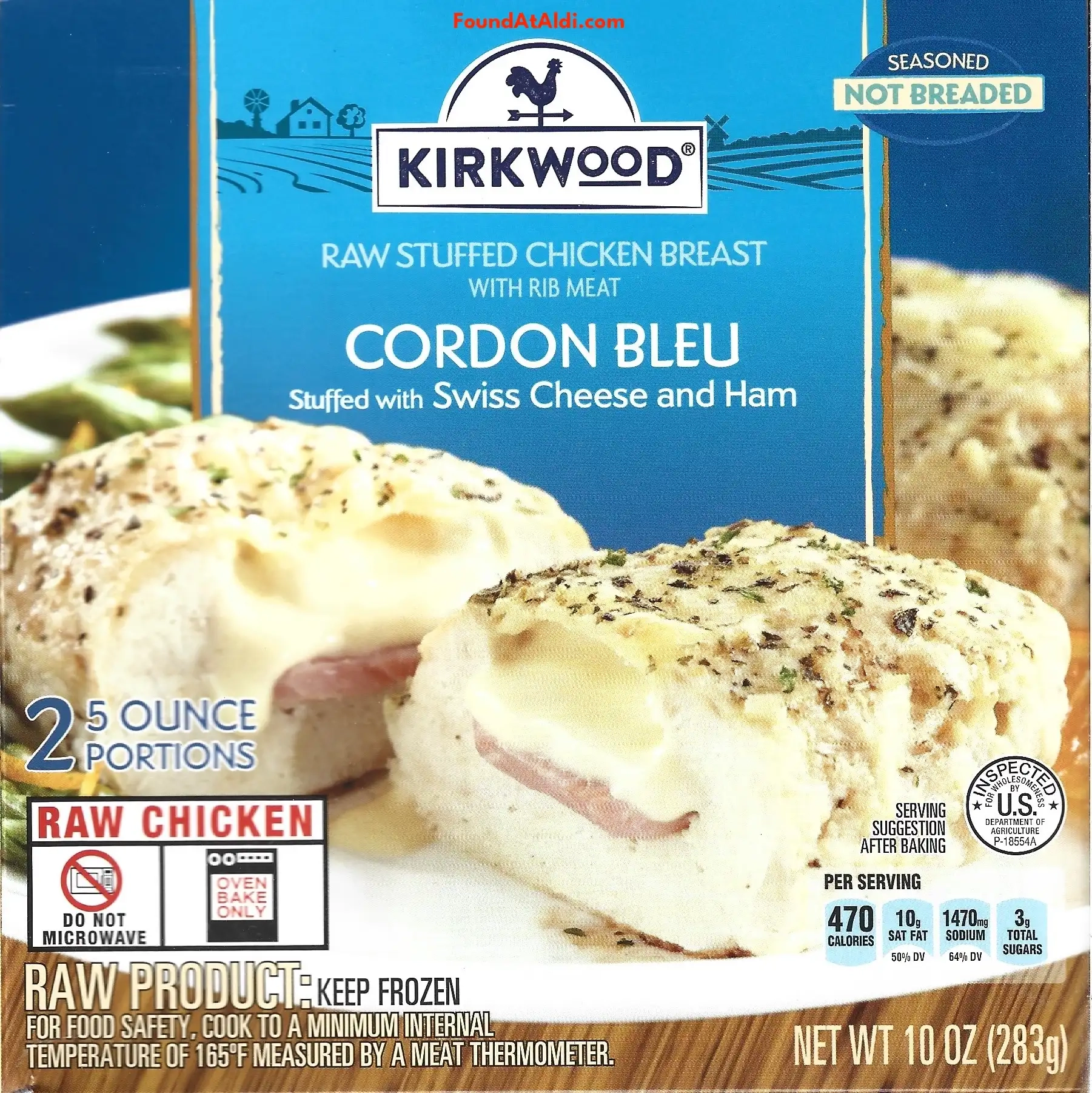 Kirkwood Raw Stuffed Chicken Breast Cordon Bleu