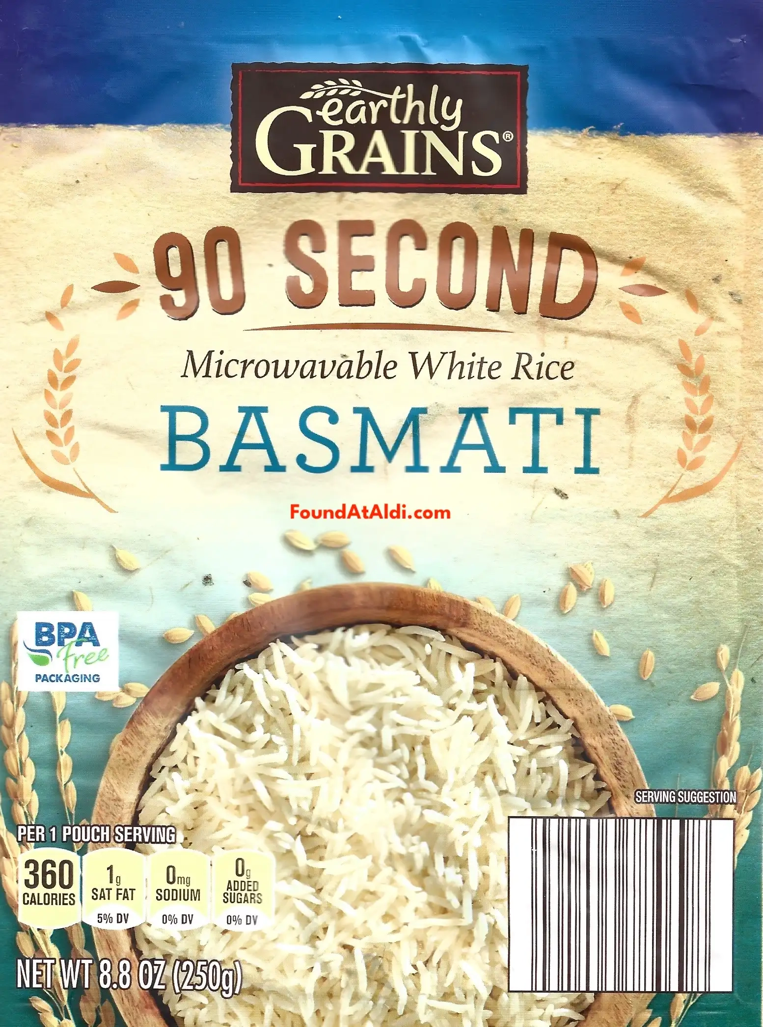 Earthly Grains 90 Second Microwavable Basmati Rice