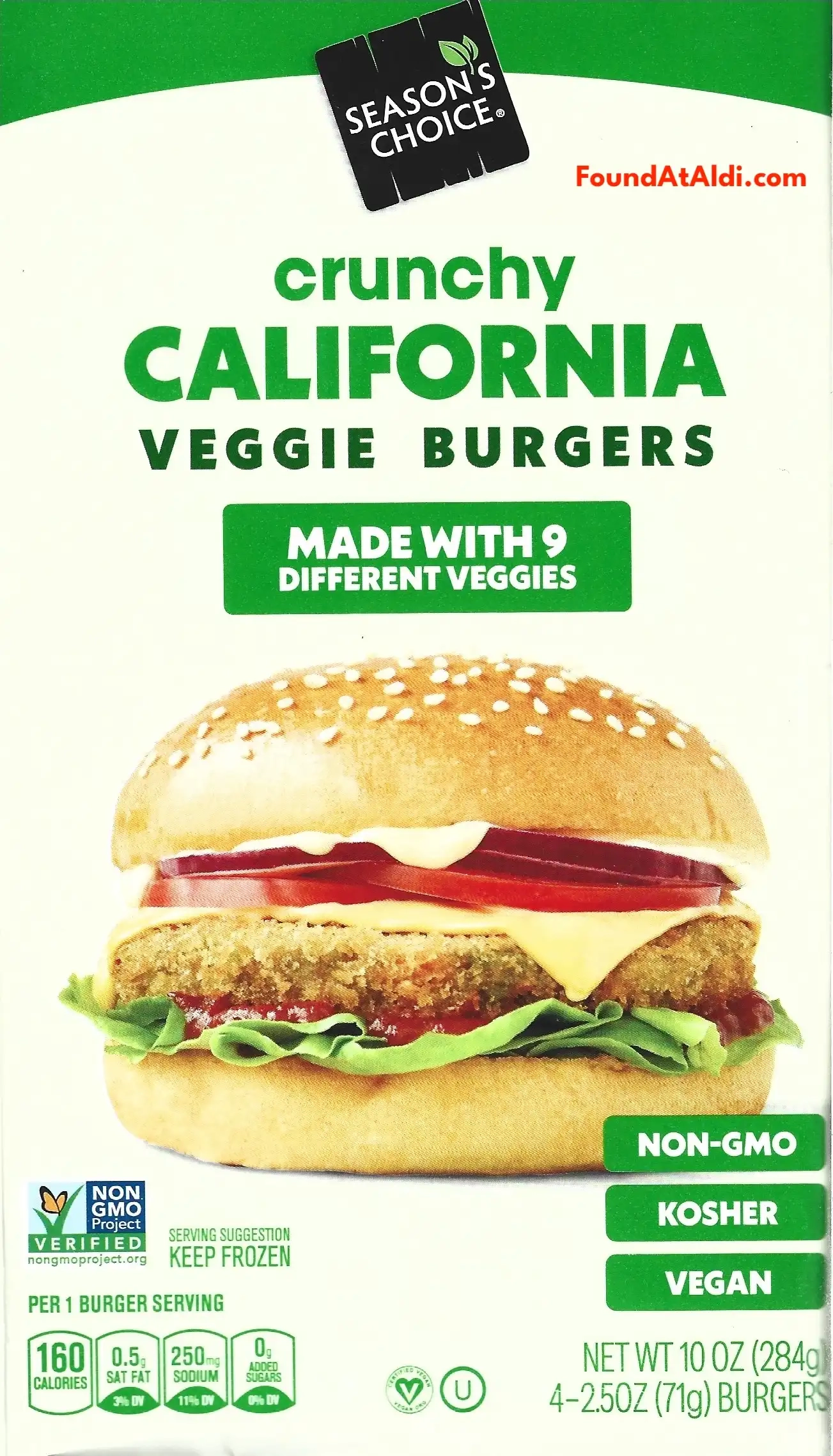 Season's Choice Crunchy California Veggie Burgers