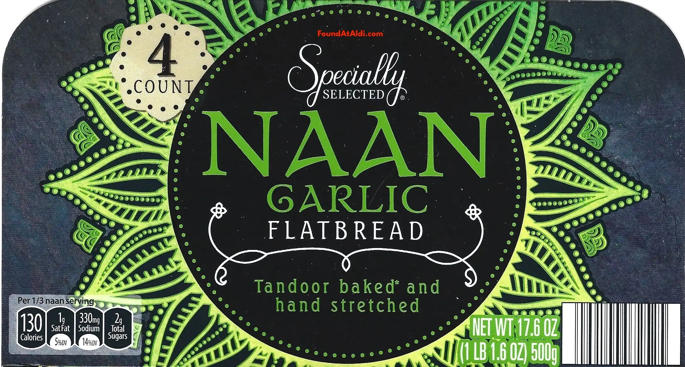 Specially Selected Garlic Naan Flatbread