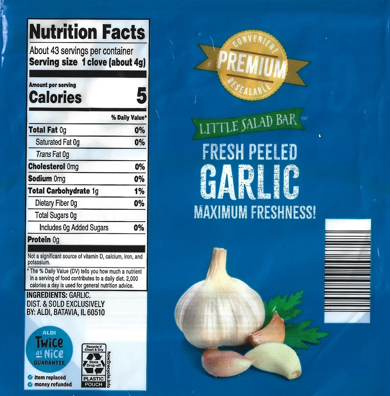 Little Salad Bar Fresh Peeled Garlic Ingredients Nutrition Facts