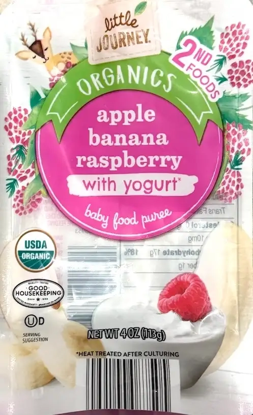 Little Journey Apple Banana Raspberry With Yogurt Baby Food Puree