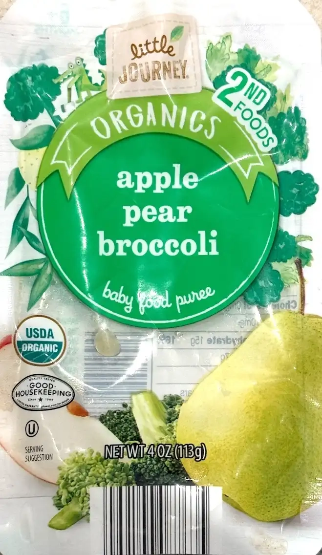 Little Journey Apple Pear Broccoli Baby Food Puree