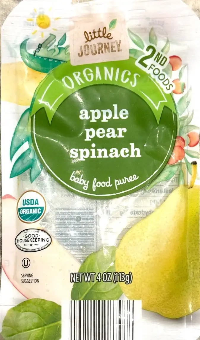 Little Journey Apple Pear Spinach Baby Food Puree