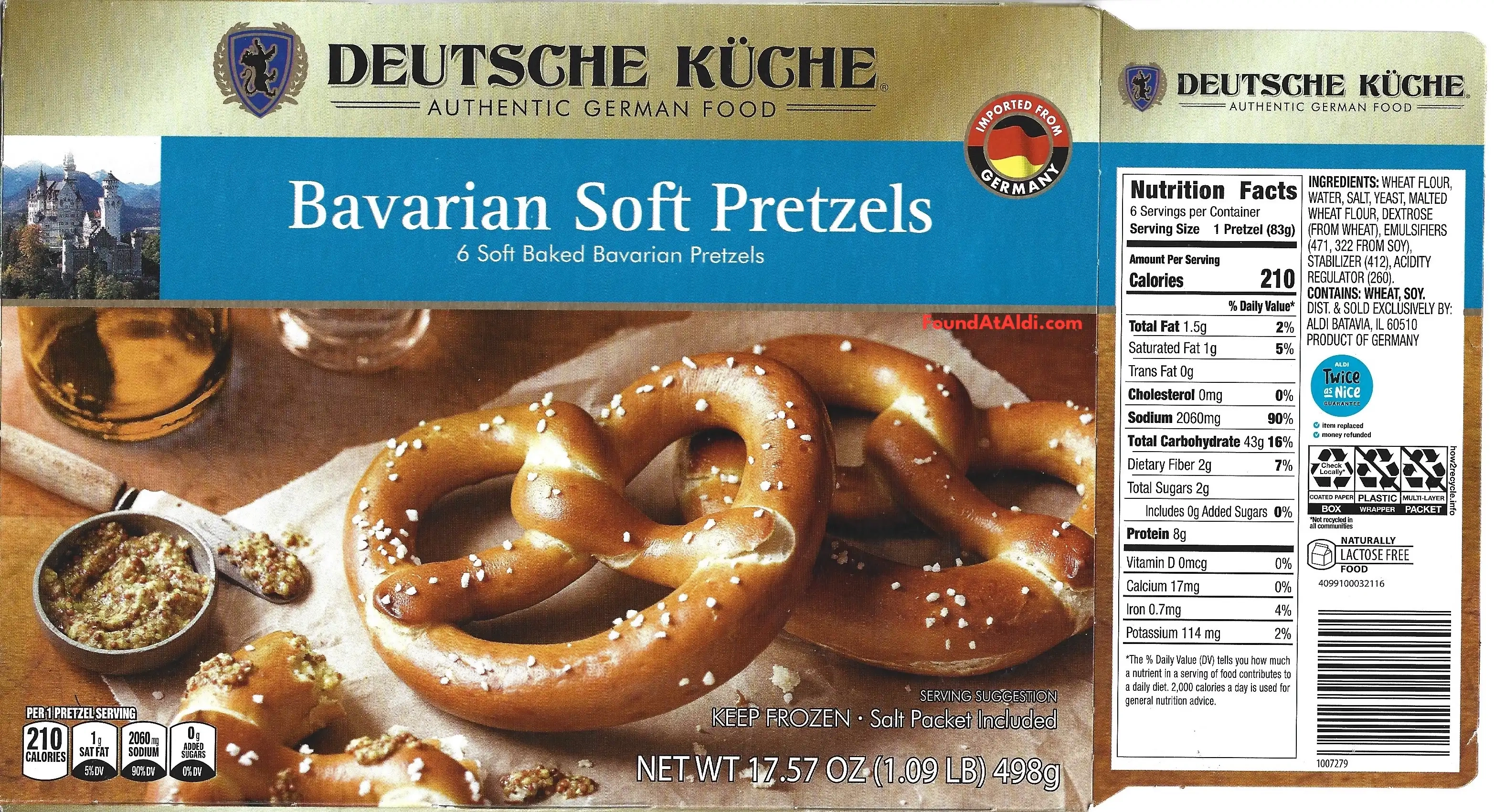 Deutsche Kuche Bavarian Soft Pretzels Ingredients Nutrition Facts