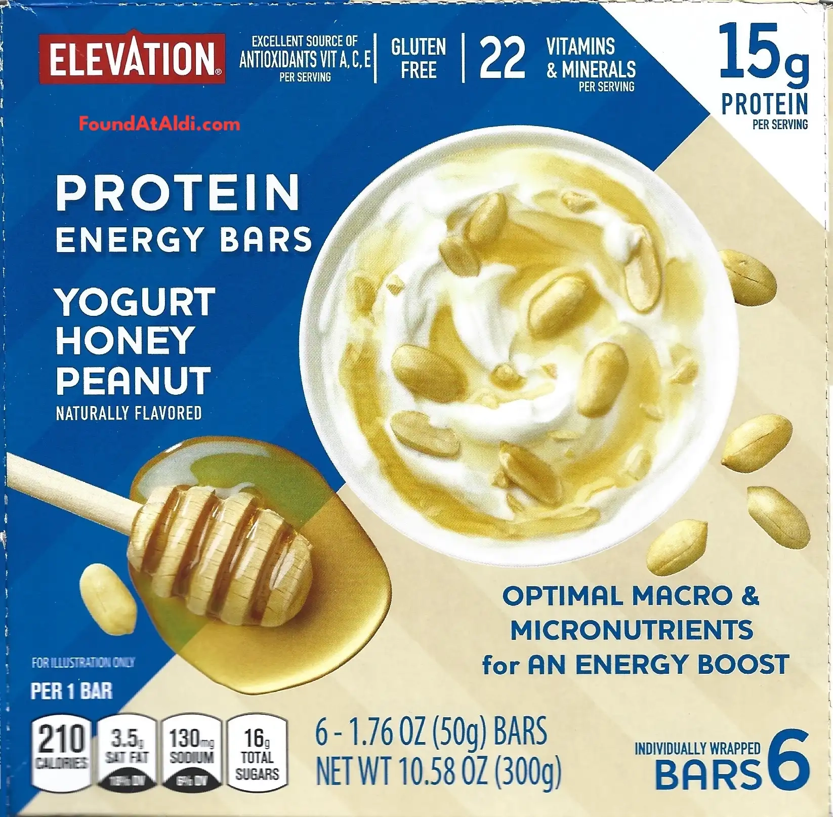 Elevation Protein Energy Bars Yogurt Honey Peanut
