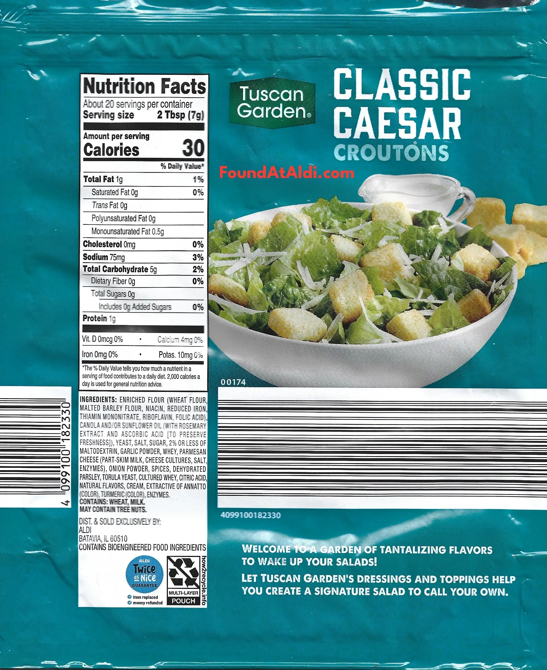 Tuscan Garden Classic Caesar Croutons Ingredients Nutrition Facts