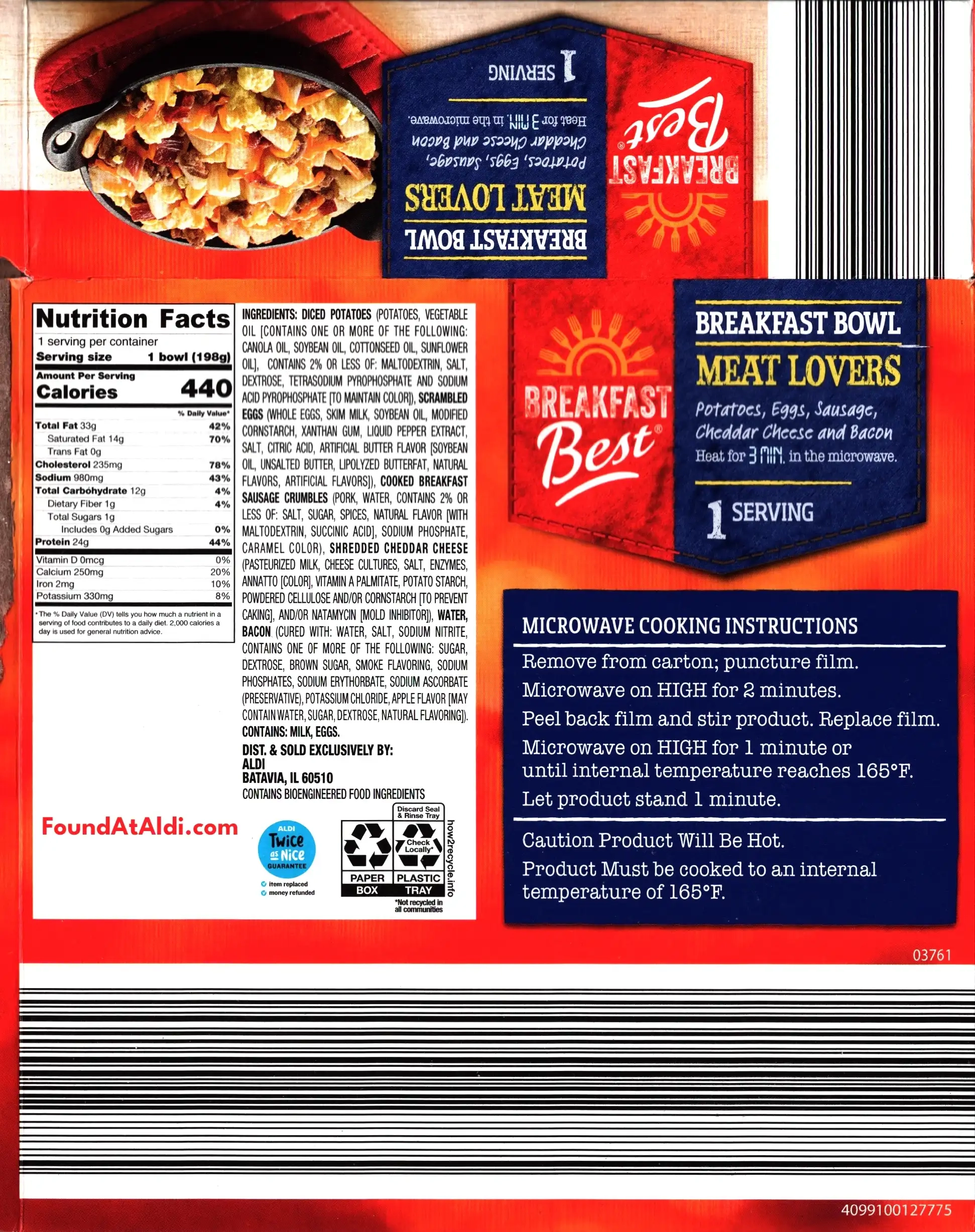 Breakfast Best Meat Lovers Bowl Ingredients Nutrition Facts Cooking Directions