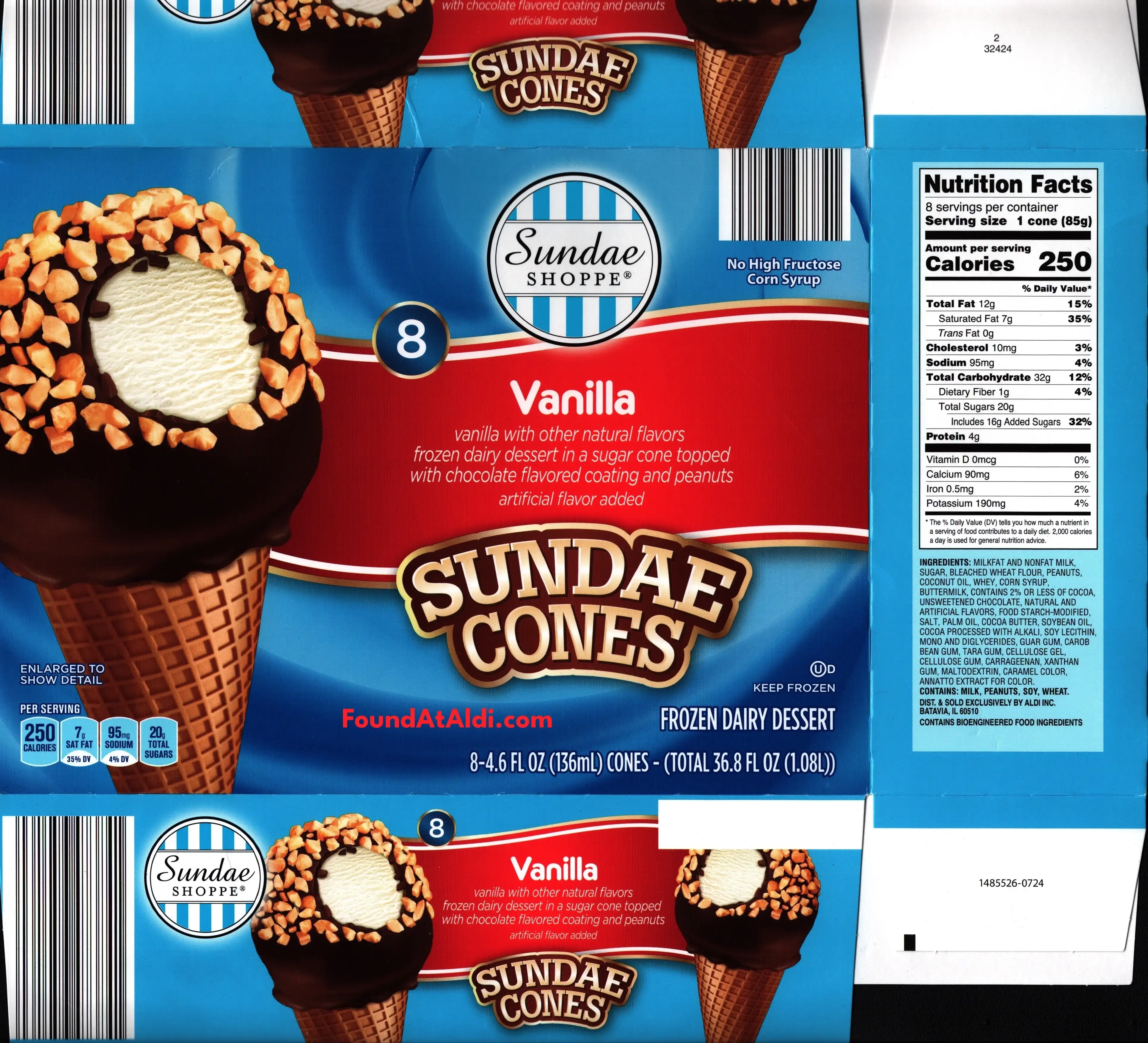 Sundae Shoppe Vanilla Sundae Ice Cream Cones
