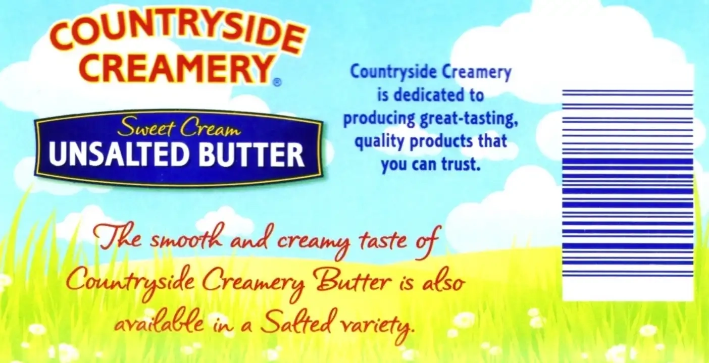 Countryside Creamery Unsalted Butter Back