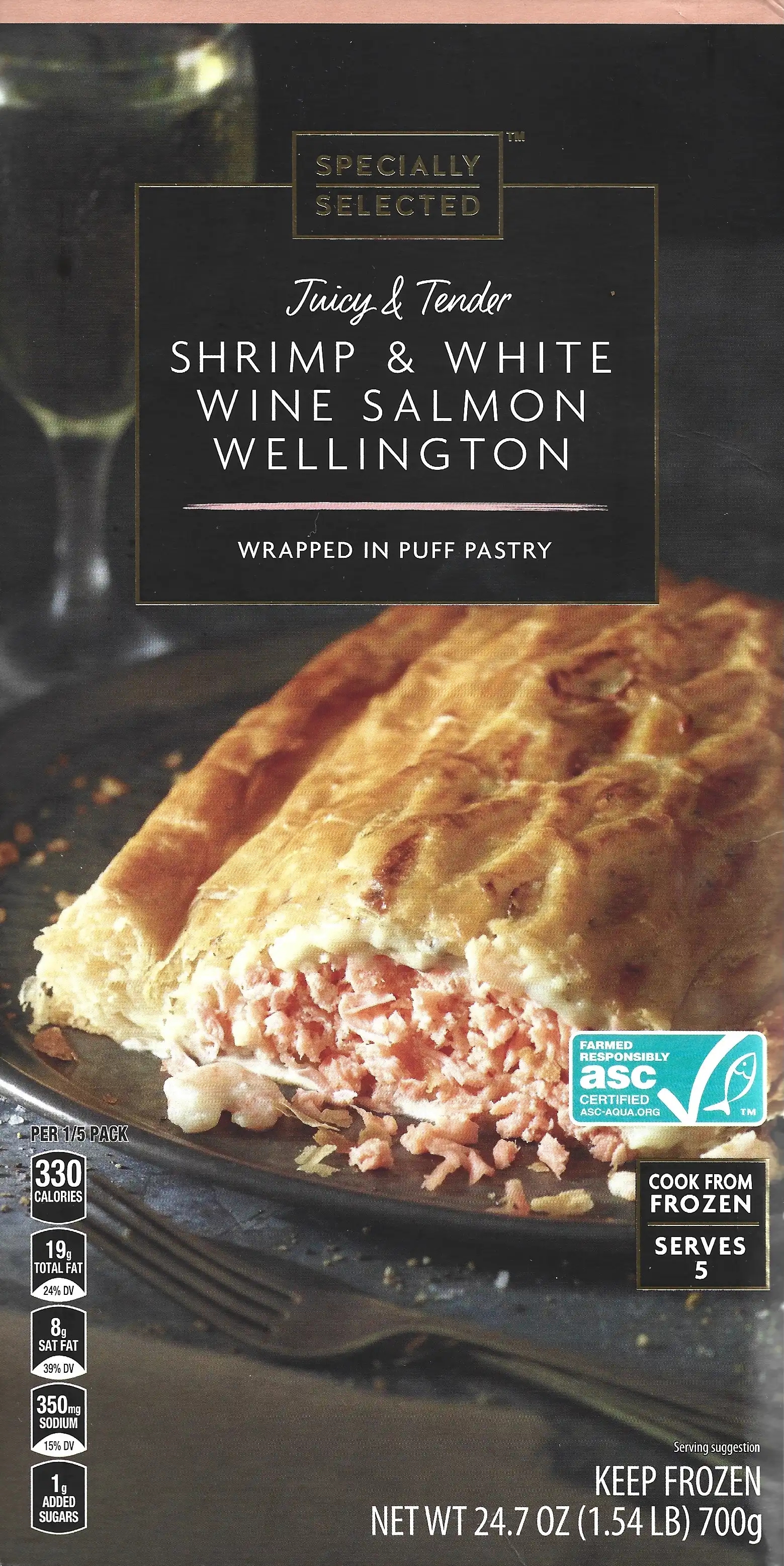 Specially Selected Shrimp & White Wine Salmon Wellington