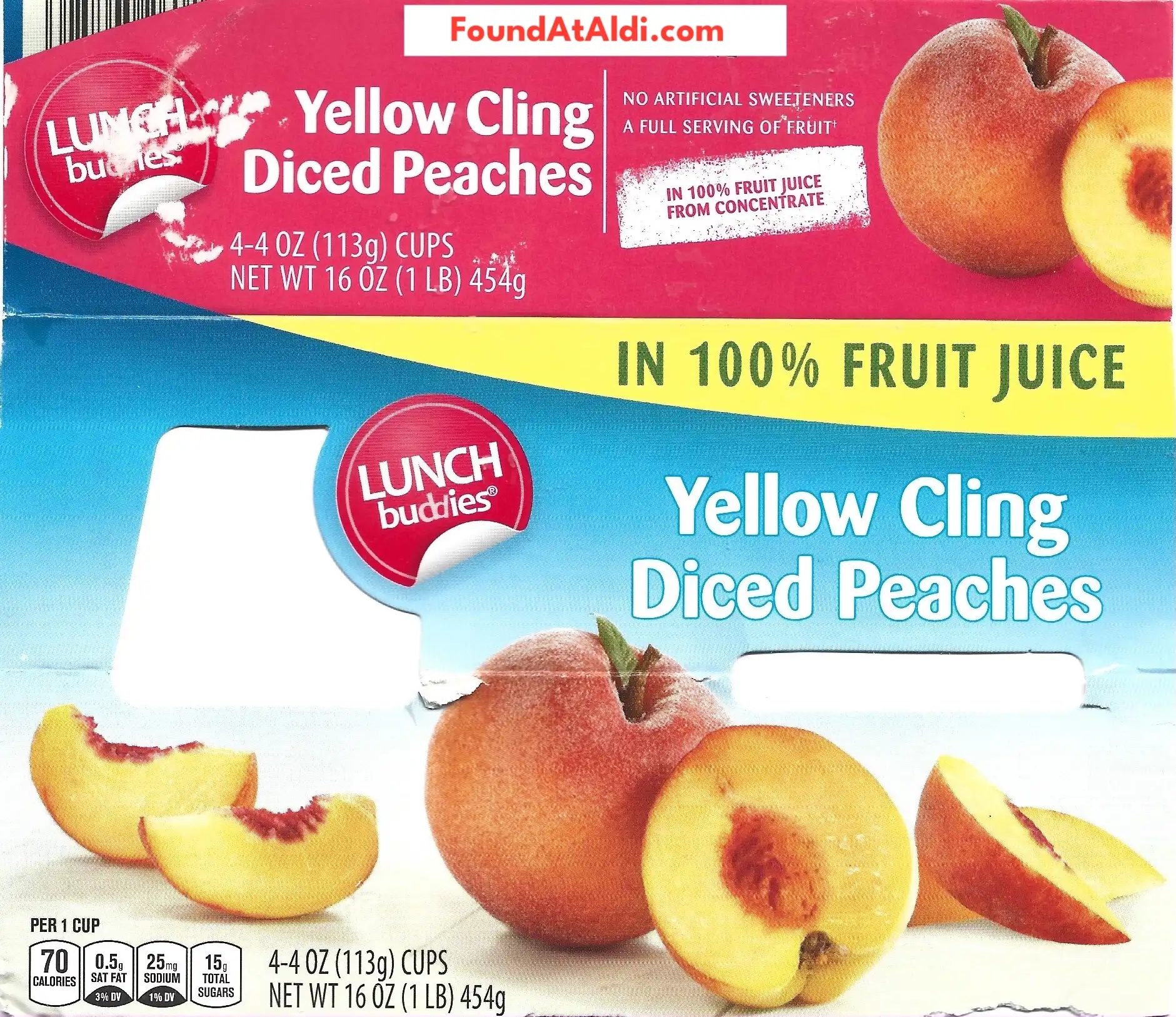 Lunch Buddies Yellow Cling Diced Peaches