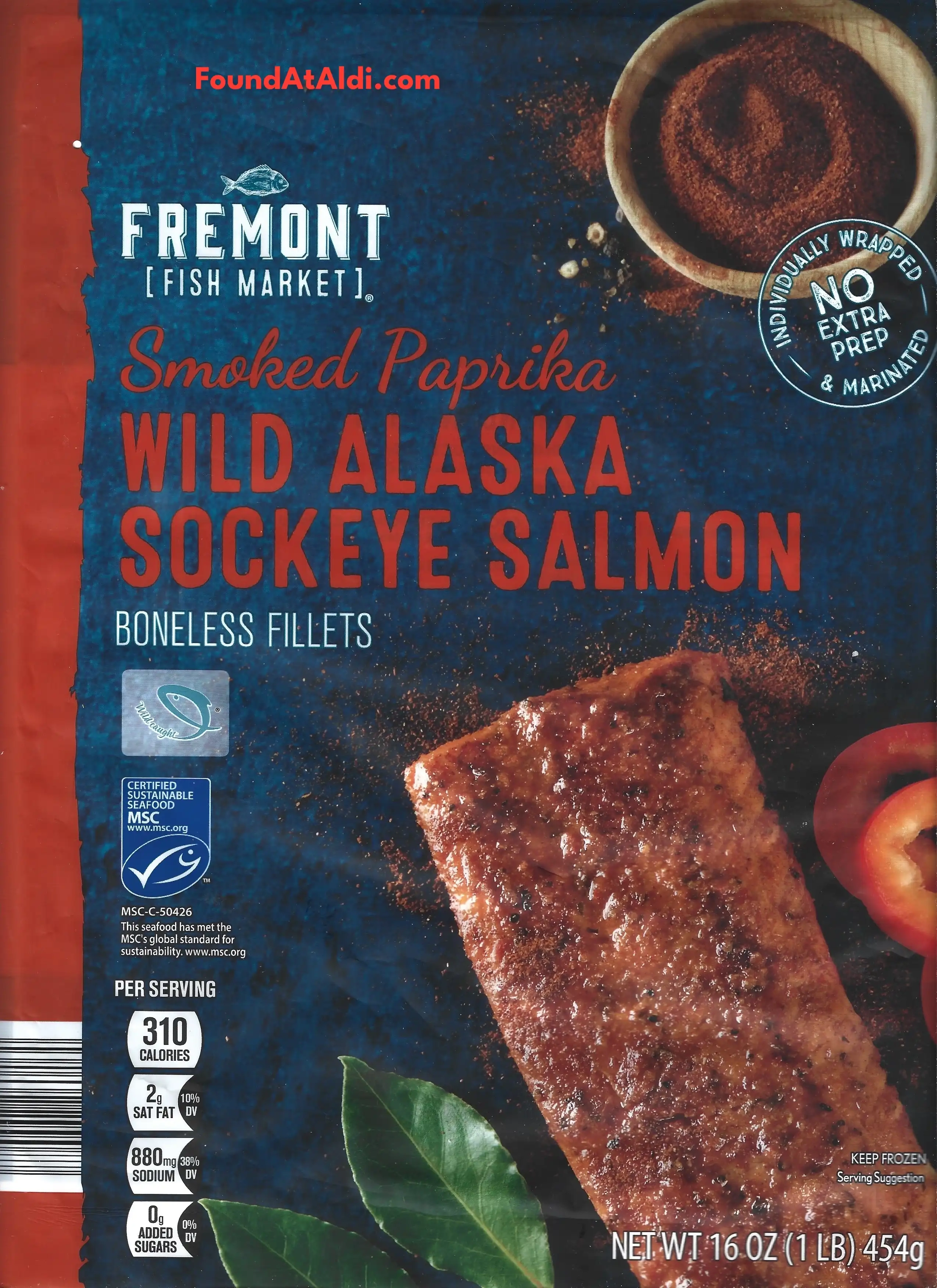 Fremont Fish Market Smoked Paprika Wild Alaska Sockeye Salmon