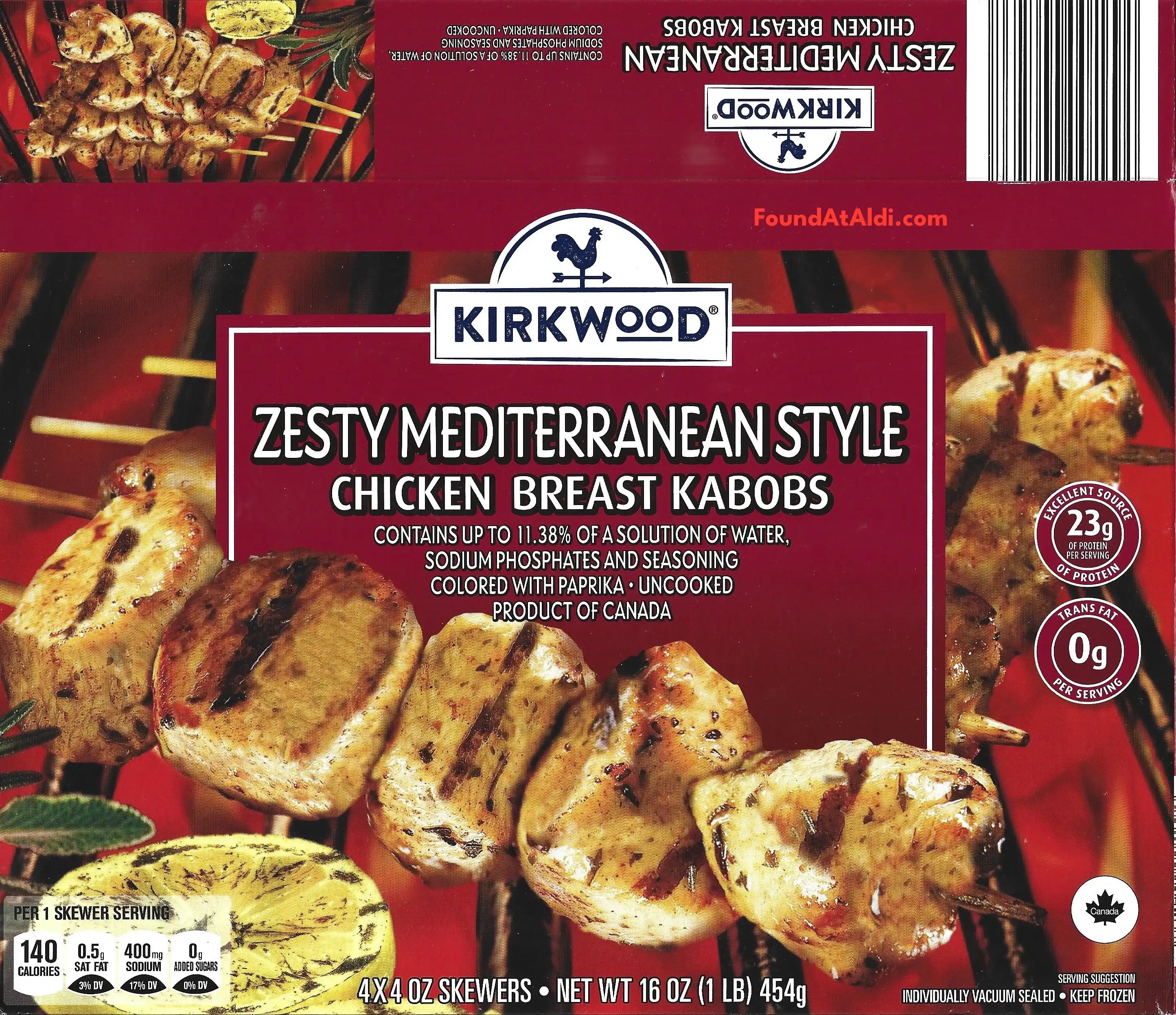 Kirkwood Zesty Mediterranean Style Chicken Breast Kabobs