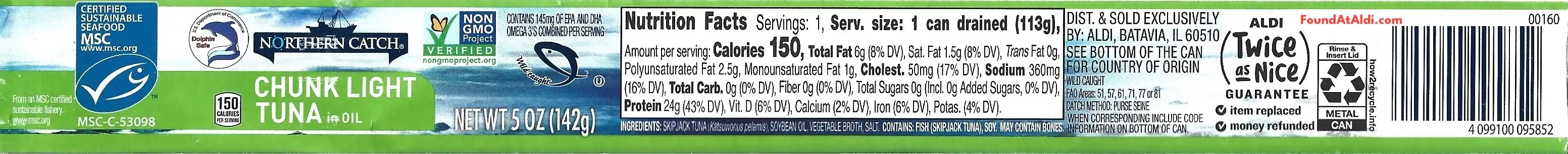 Northern Catch Chunk Light Tuna In Oil