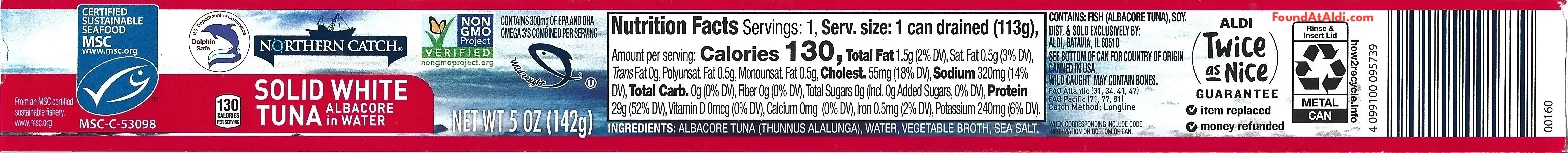 Northern Catch Solid White Tuna Albacore In Water