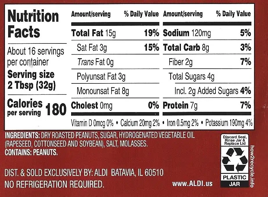 Peanut Delight Creamy Peanut Butter Nutrition Facts Ingredients