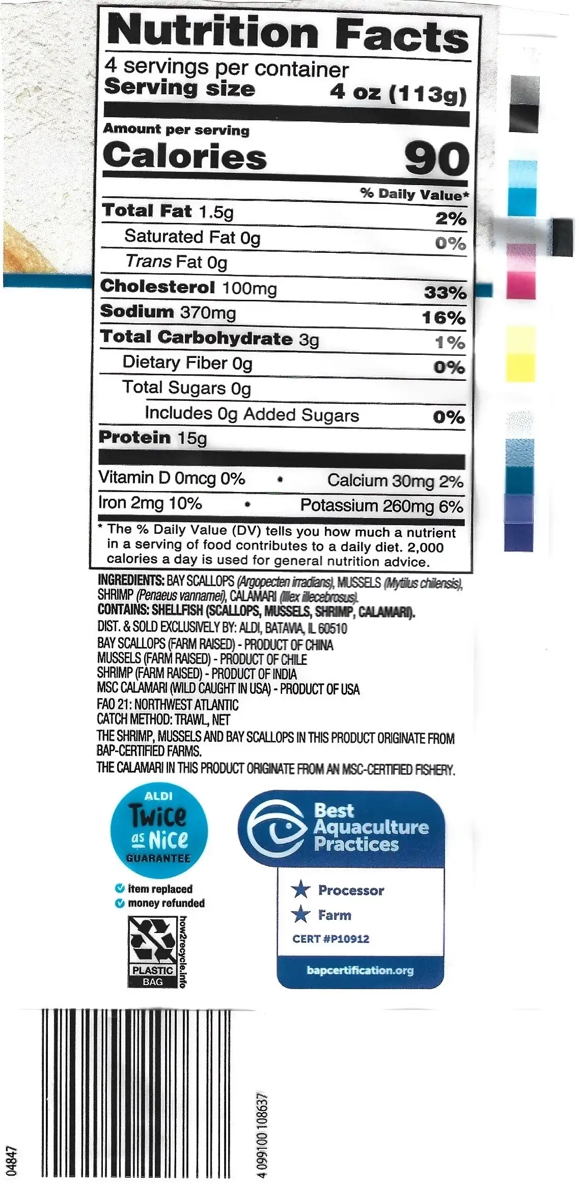 Fremont Fish Market Seafood Mix Nutrition Facts Ingredients