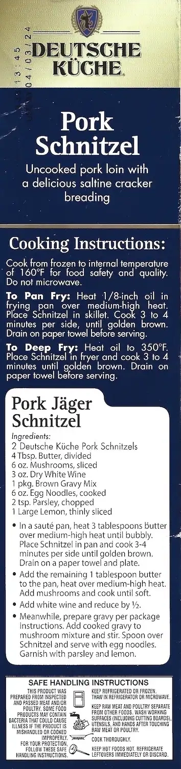 Deutsche Kuche Pork Schnitzel Cooking Directions